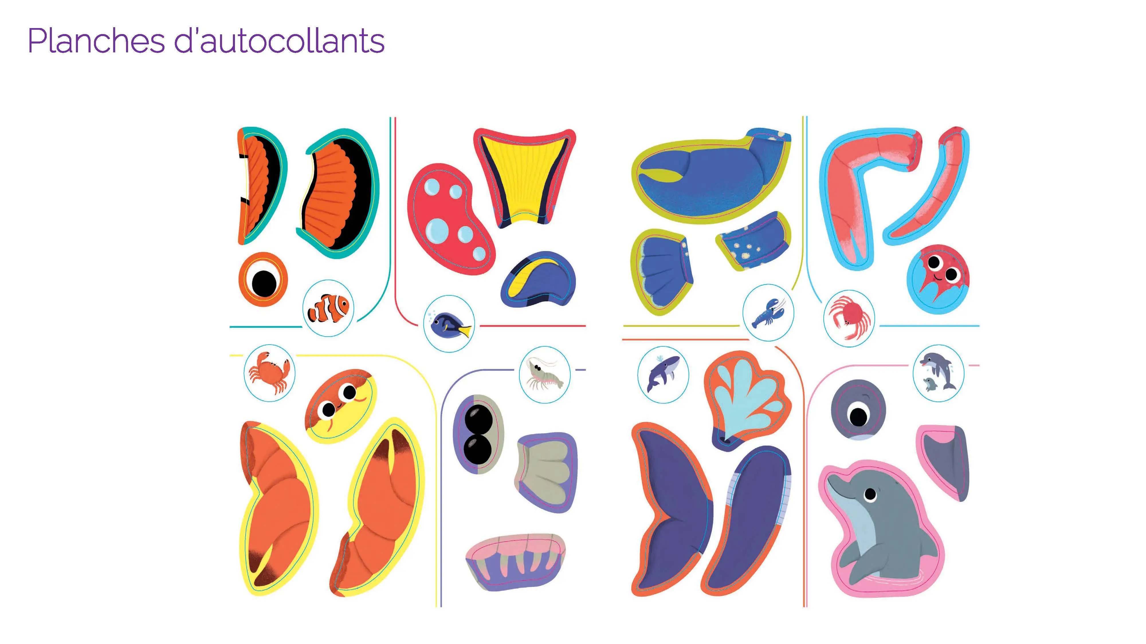 Mes premiers autocollants - Les animaux de la mer - Autocollants repositionnables - Dès 18 mois  - Cahier d'activités - 9782095061494 - page-interieure 01