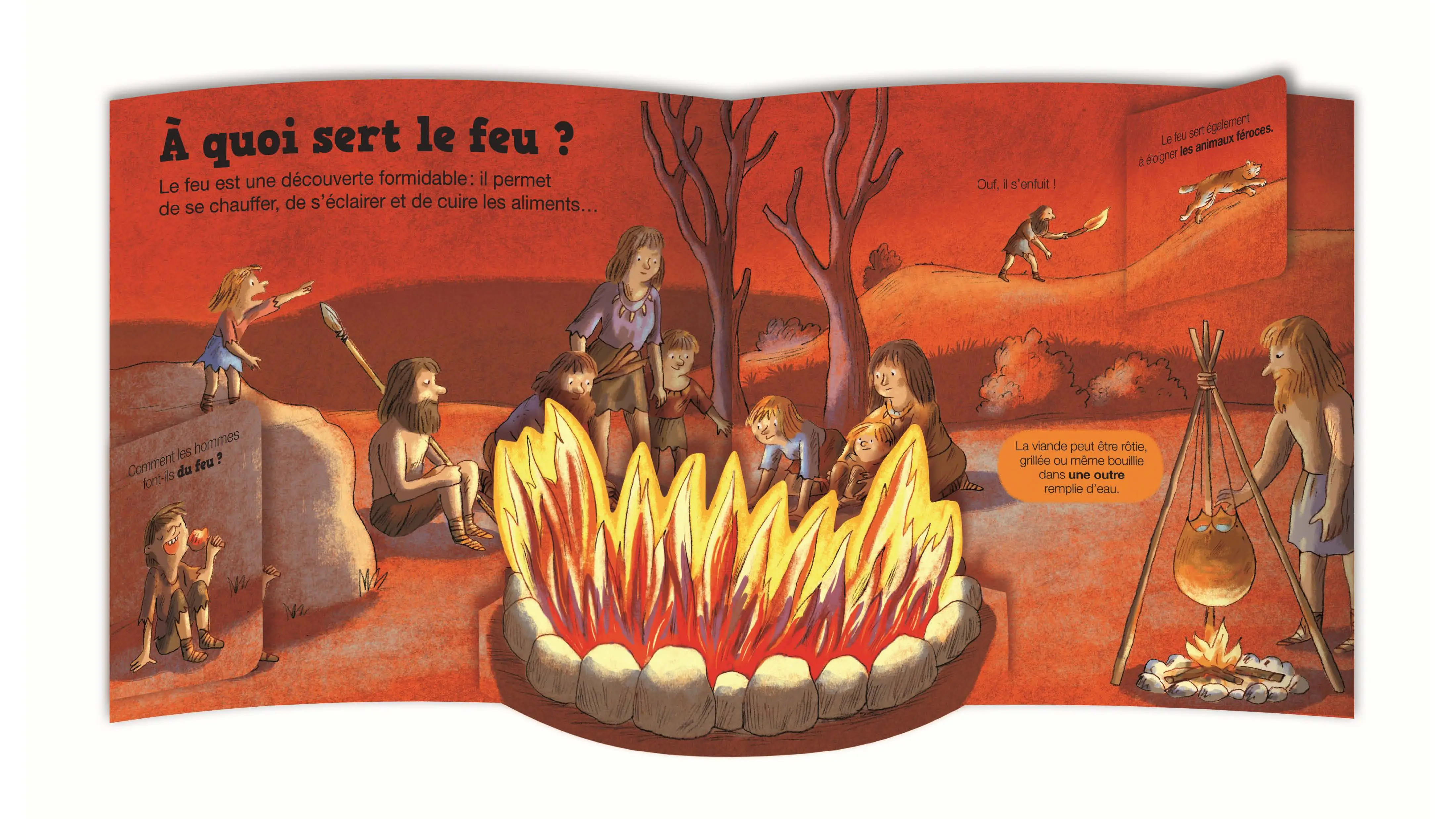 Les peuples de la préhistoire - Livre animé Kididoc - Dès 5 ans - Livre documentaire - 9782095061791 - page-interieure 01