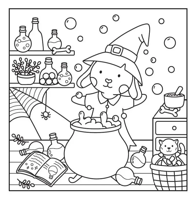 Mon petit monde cosy - So Halloween ! - 30 adorables illustrations ensorcelées pour un Halloween créatif et cosy - Cahier d'activités - 9782095067595 - page-interieure 01