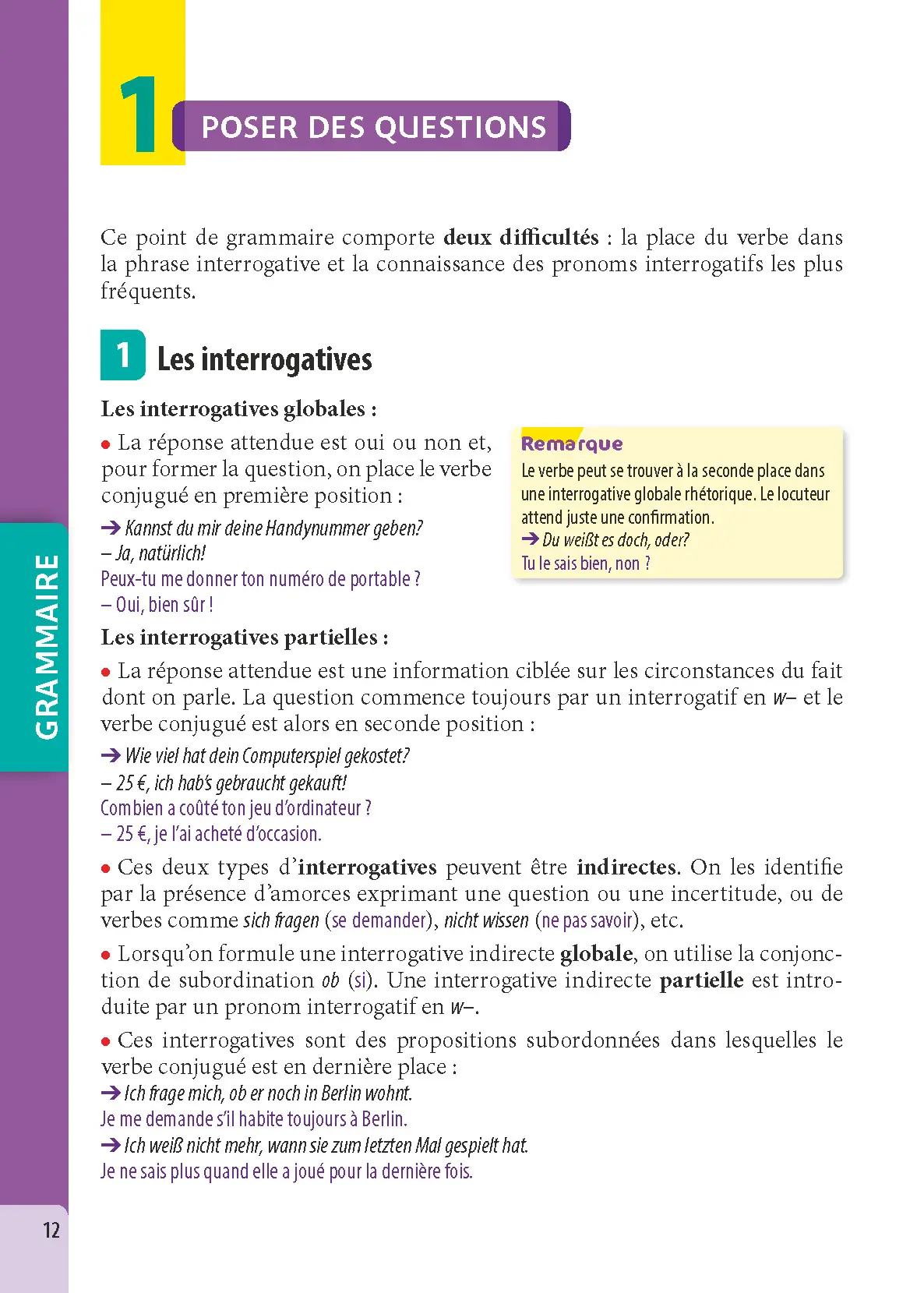 Allemand Lycée (2de, 1re, Terminale) - ABC Excellence - Bac 2027 - Enseignement commun - Cours complets, Notions-clés et vidéos, Points méthode, Exercices et corrigés détaillés - Livre de cours, méthode et exercices - 9782095020729 - page interieure 012