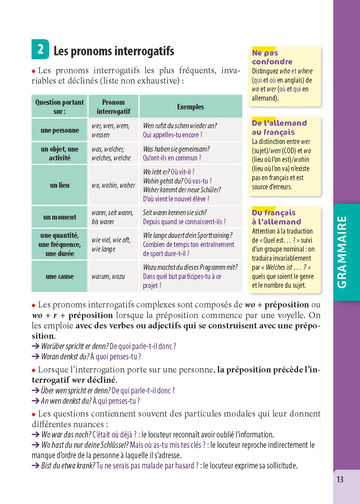 Allemand Lycée (2de, 1re, Terminale) - ABC Excellence - Bac 2027 - Enseignement commun - Cours complets, Notions-clés et vidéos, Points méthode, Exercices et corrigés détaillés - Livre de cours, méthode et exercices - 9782095020729 - page intérieure 013