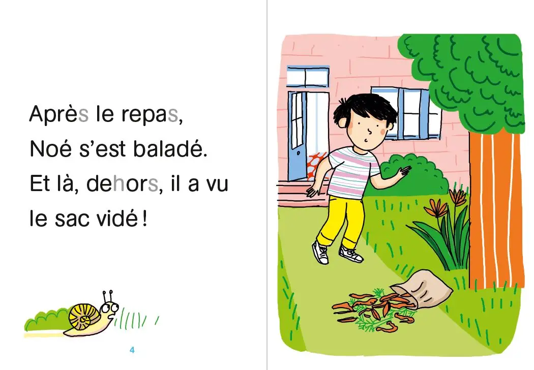 Regarde, je lis avec Mila et Noé  - Lecture CP - Niveau 1 - Noé et le canari - Roman - 9782091933337 - page-interieure 02