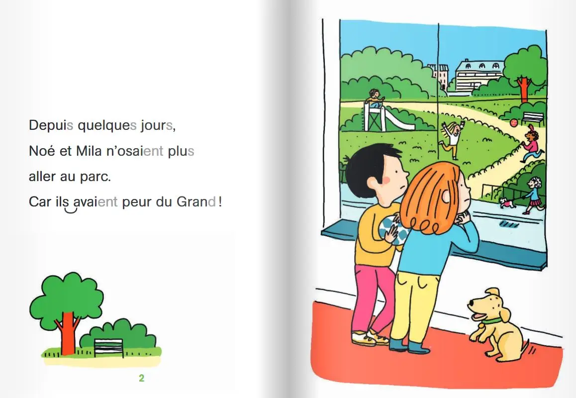 Regarde, je lis avec Noé et Mila  - Lecture CP - Niveau 3 -  Le grand - Roman - 9782091933559 - page intérieure 02