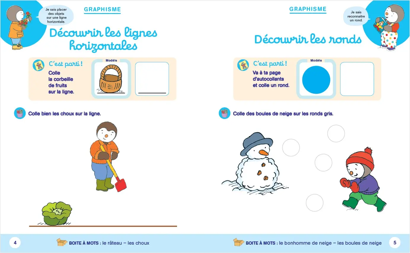 Ma moyenne section avec T'choupi - Les grandes notions de maternelle : graphisme, écriture, nombres ...  4/5 ans - Cahier d'exercices - 9782091933771 - page-interieure 02