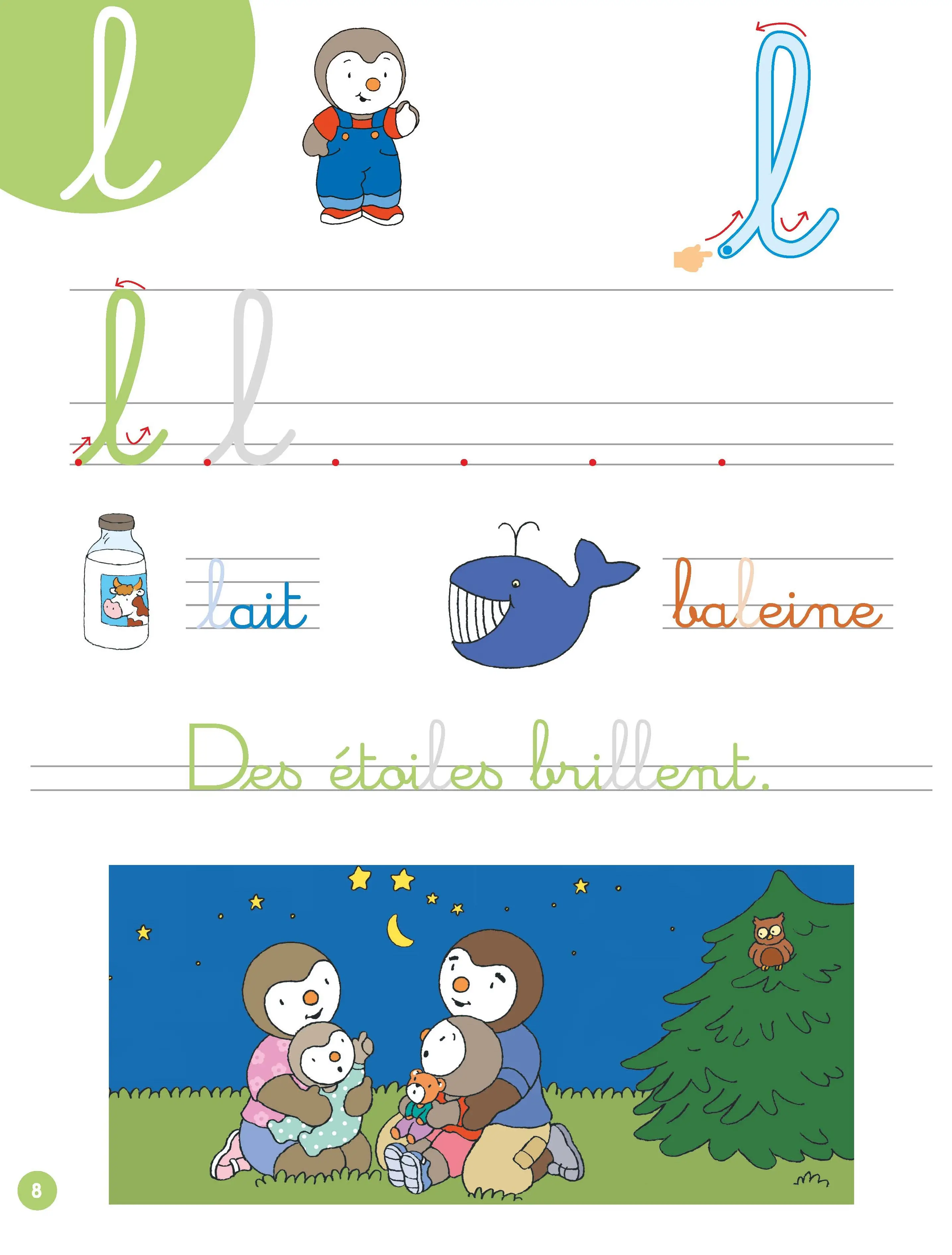 T'choupi mon cahier ardoise effaçable - Pour s'entraîner à tracer les lettres minuscules, avec des modèles fléchés et des mots à compléter - Dès 5 ans  - Cahier d'exercices - 9782091934891 - page-interieure 02