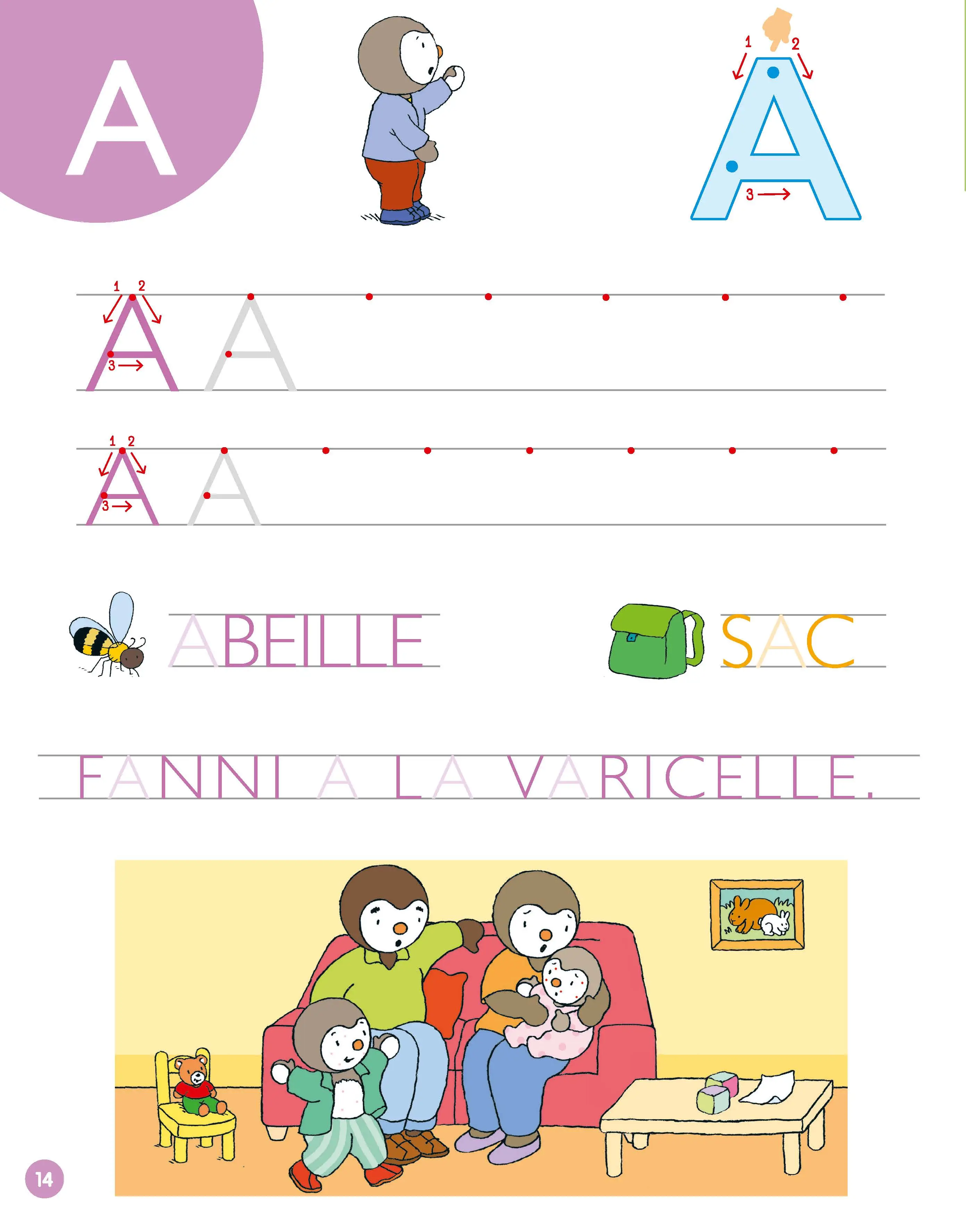 T'choupi mon cahier ardoise effaçable - Pour s'entraîner à tracer les lettres majuscules, avec des modèles fléchés et des mots à compléter - Dès 4 ans - Cahier d'exercices - 9782091934914 - page-interieure 02