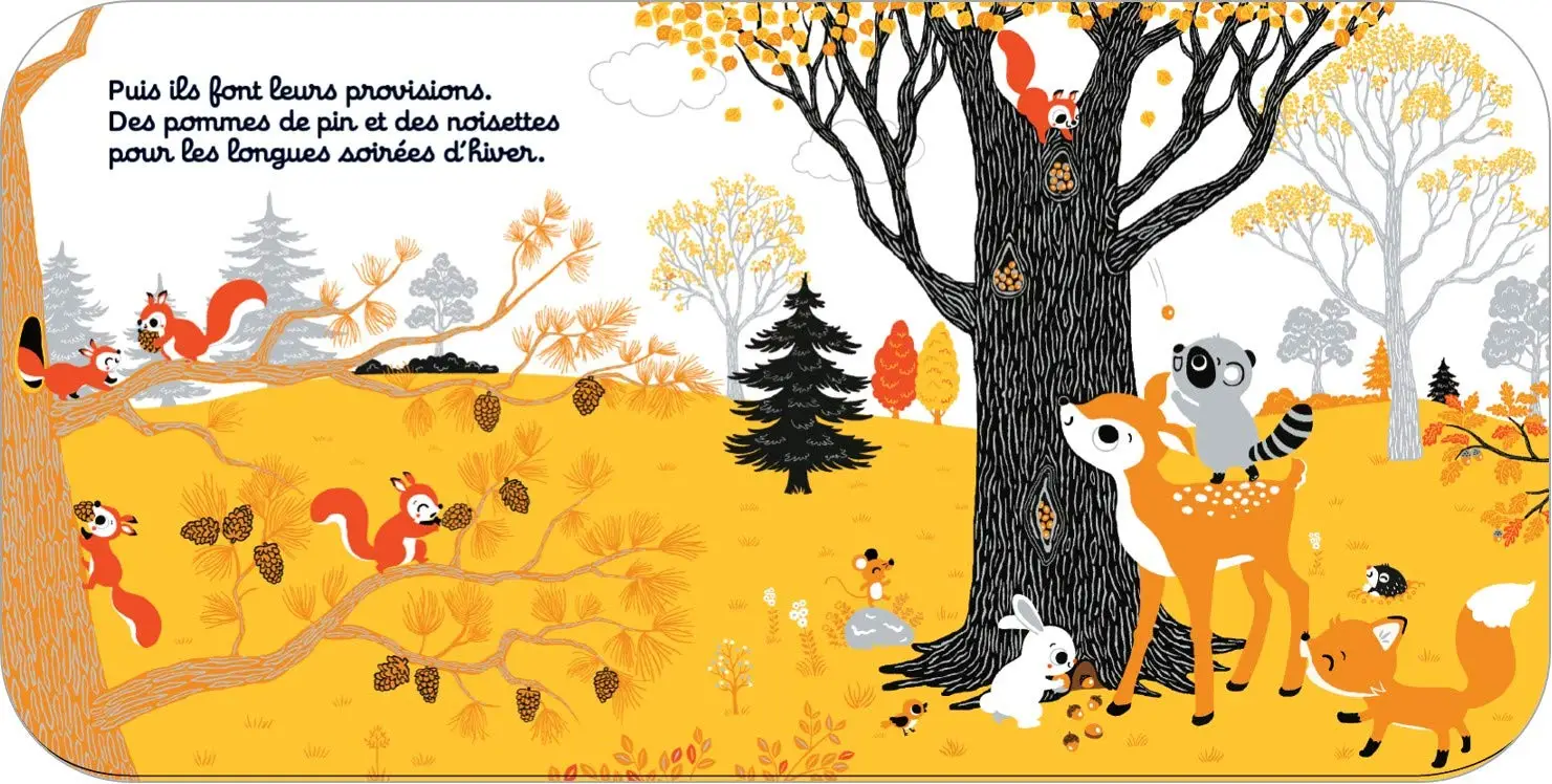 Regarde dans la forêt - Livre d'éveil à toucher pour les bébés, dès 6 mois - Livre d'éveil - 9782092581032 - page-interieure 02