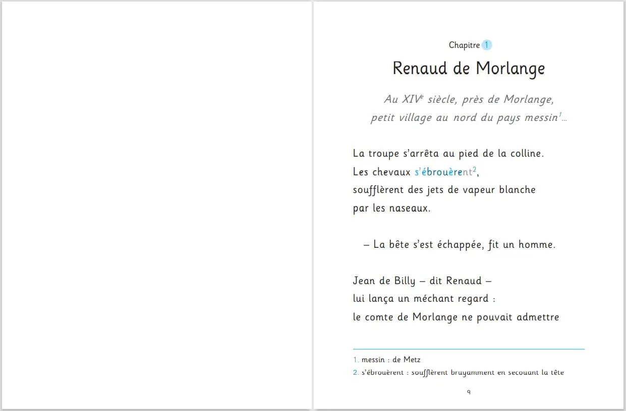 Le renard de Morlange - version  adaptée aux enfants DYS ou dyslexiques - Dès 11 ans - Roman - 9782092583661 - page-intérieure 02