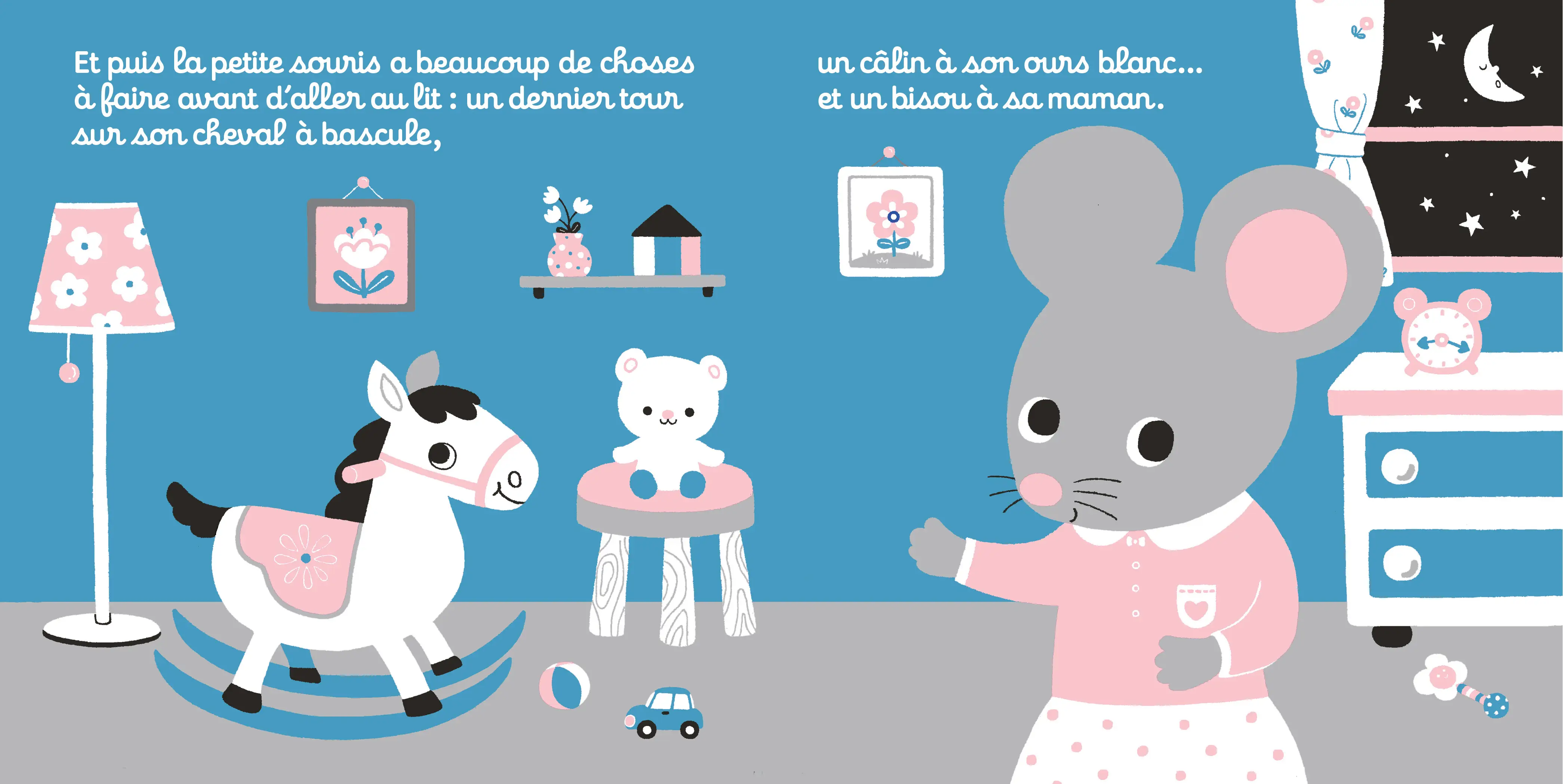 Livre tissu : bonne nuit petite souris - Livre d'éveil - 9782092590140 - page-interieure 02