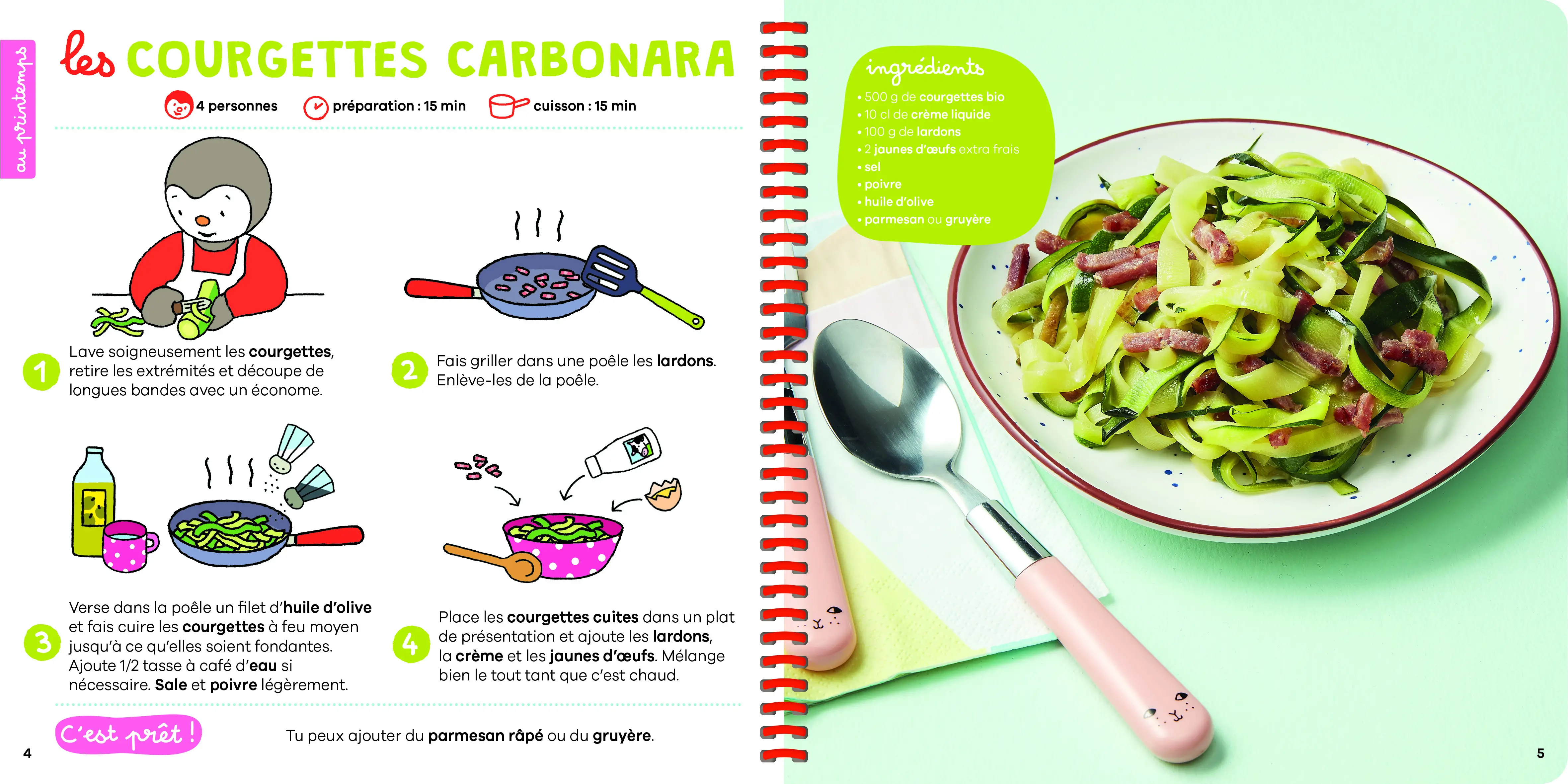 T'choupi mes recettes fruits & légumes - dès 3 ans - Livre - 9782092593714 - page intérieure 02