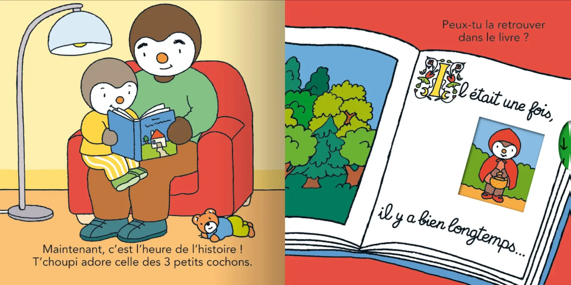 T'choupi va au lit comme un grand - Histoire animée - Dès 2 ans - Livre d'éveil - 9782092595558 - page intérieure 02