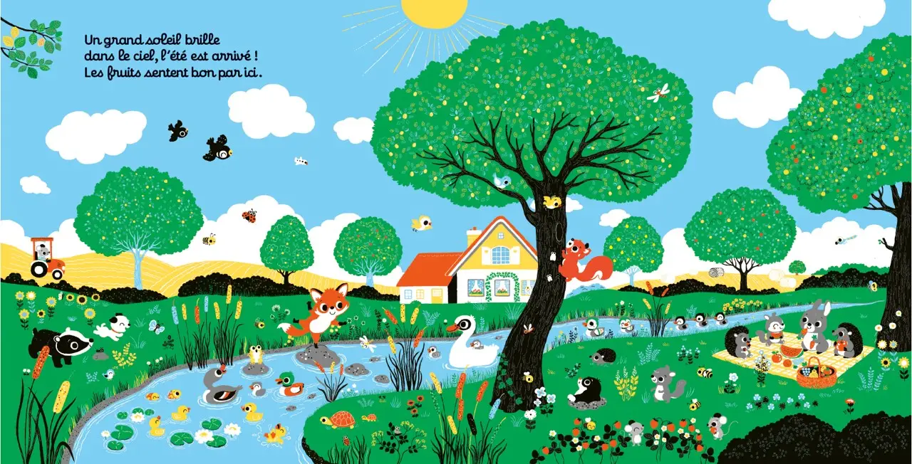 Regarde les saisons - Livre d'éveil à toucher pour les bébés, dès 6 mois - Livre d'éveil - 9782095013295 - page-interieure 02