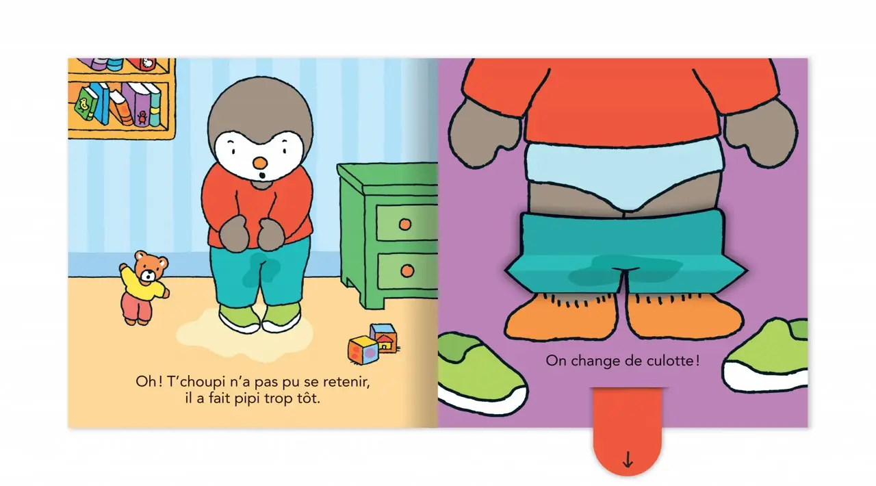 T'choupi va sur le pot comme un grand - Version animée - Dès 2 ans - Livre d'éveil - 9782095014674 - page-interieure 02