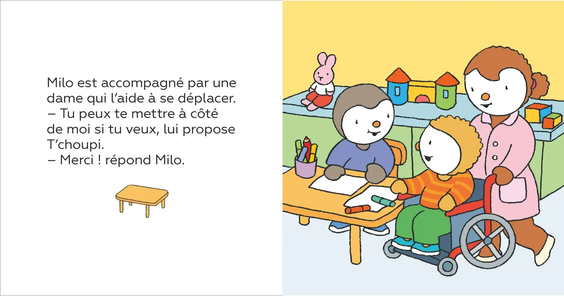  T'choupi a un nouveau copain - Dès 2 ans - Un livre à lire et à écouter - Album(s) - 9782095014681 - page-interieure 02