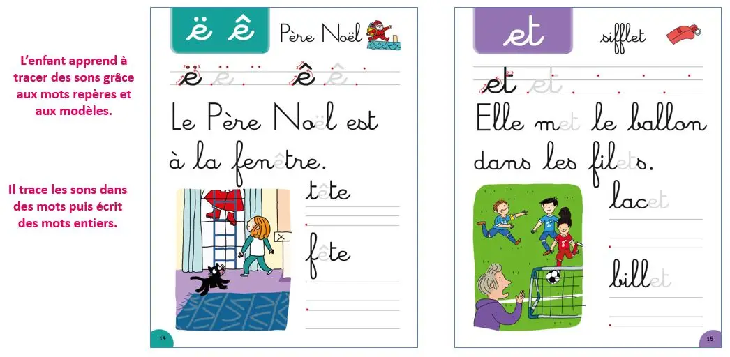 Mon cahier ardoise Mila et Noé - Les lettres et les mots - cahier effaçable, dès 5 ans - Cahier d'exercices - 9782095015459 - page-interieure 02