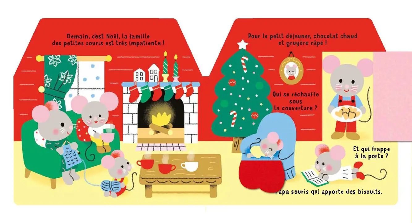 Les Petites Souris préparent Noël - Cache-Cache, Livre d'éveil pour les bébés à partir de 6 mois - Livre d'éveil - 9782095026660 - page-interieure 02