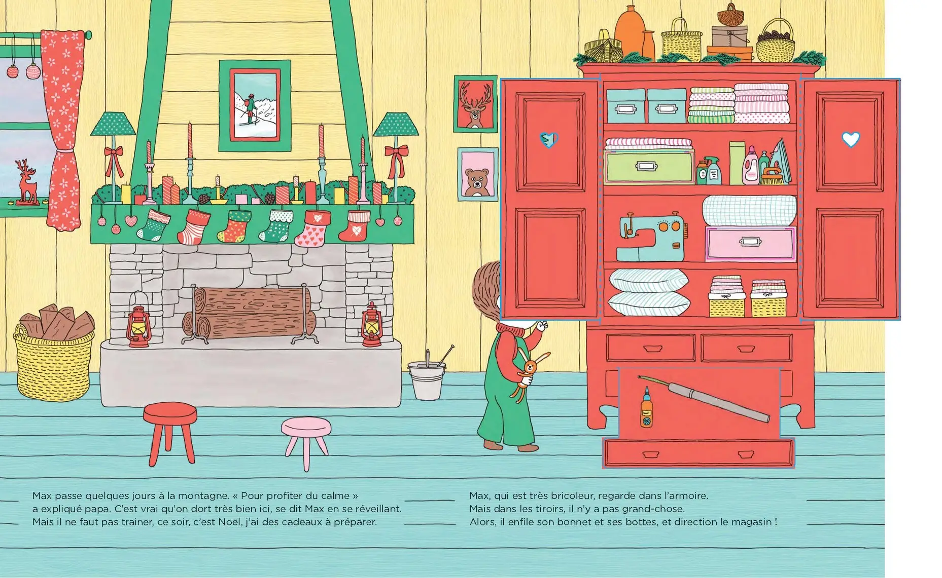 Livre pop-up magique pour attendre Noël : Max et Lapin, Le sapin des voisins - A partir de 3 ans - Album(s) - 9782095027728 - page-interieure 02
