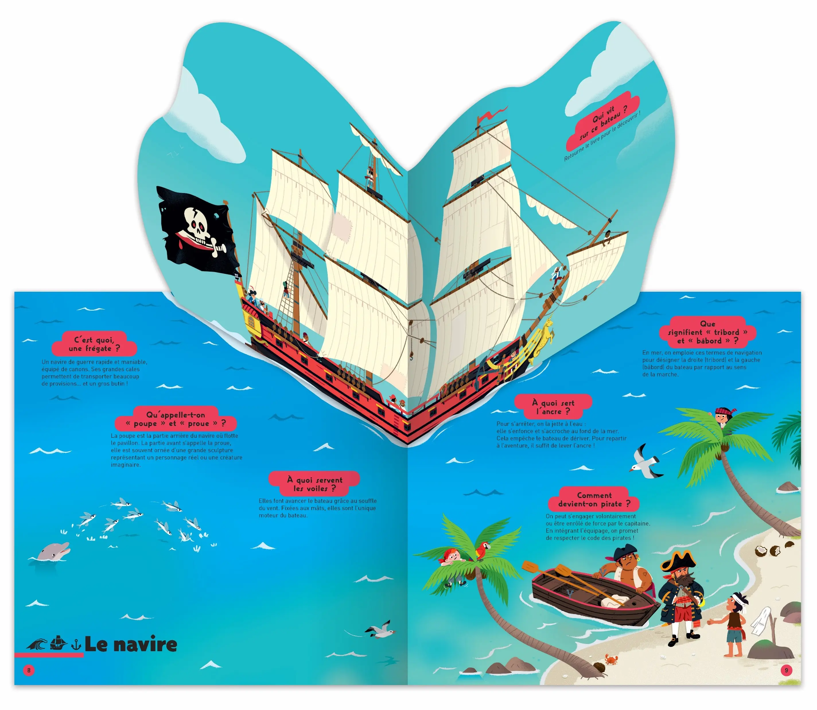 Le Kididoc des pirates - pour découvrir la vraie vie des pirates dans un grand livre Pop-up extraordinaire - dès 5 ans - Livre documentaire - 9782095028718 - page-interieure 02