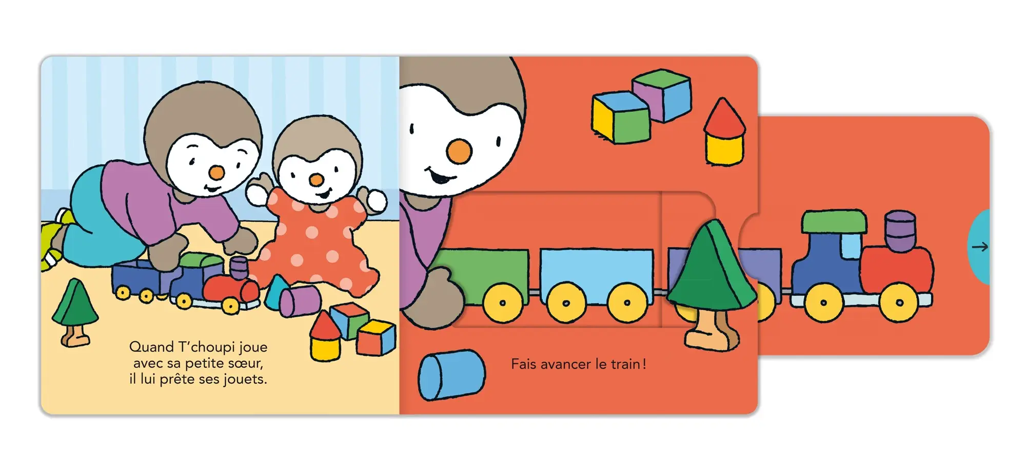 T'choupi super grand frère - Un beau livre animé pour préparer l'arrivée d'un petit frère ou d'une petite soeur - A partir de de 2 ans - Livre d'éveil - 9782095029364 - page-interieure 02
