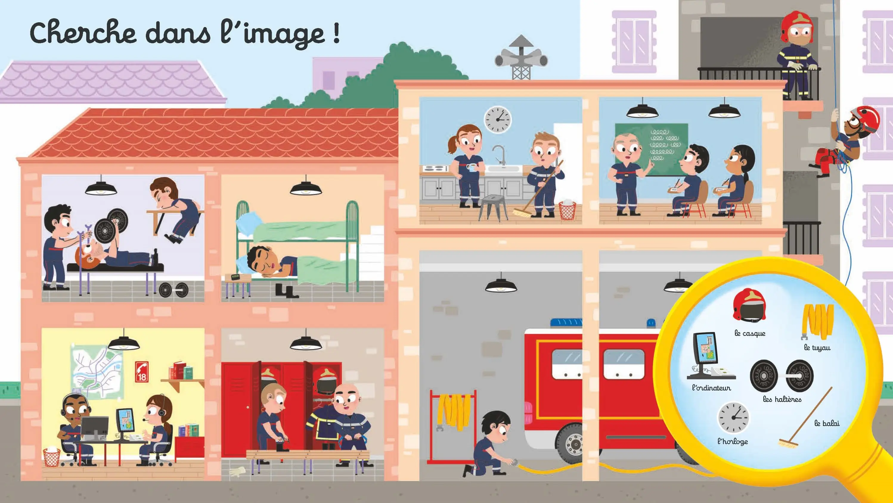 Questions/Réponses : Les pompiers - 7 questions illustrées pour découvrir le rôle des pompiers - dès 2 ans - Livre documentaire - 9782095041472 - page-interieure 02