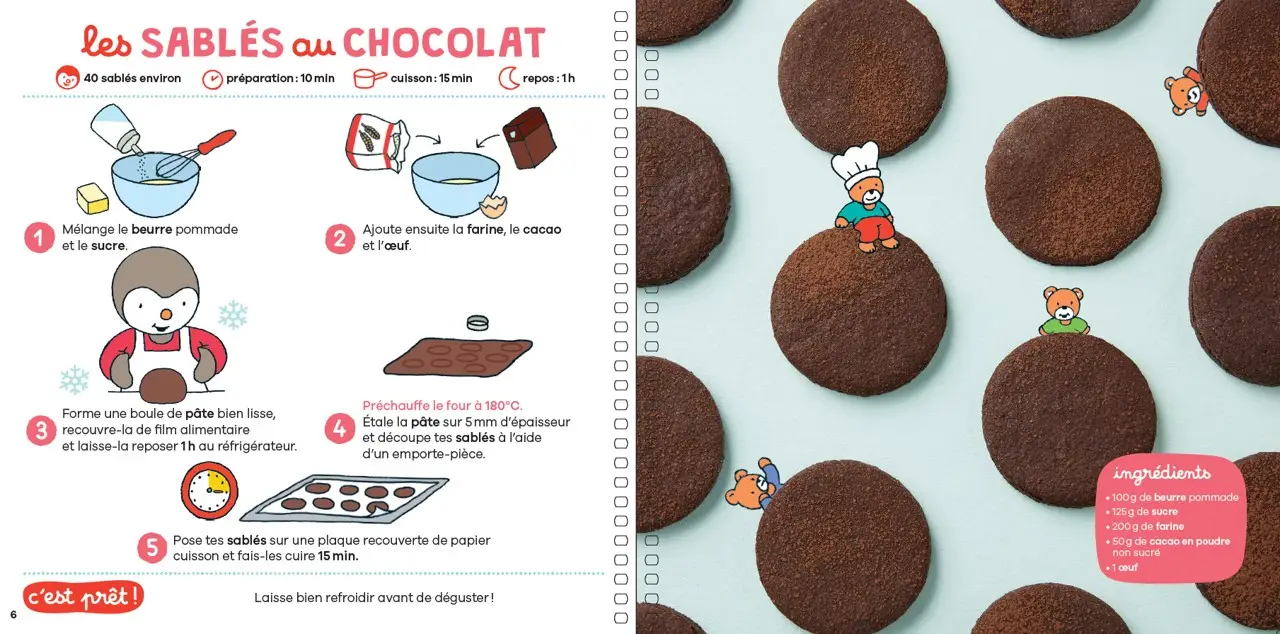 Livre de cuisine T'choupi - Tout choco ! - 20 recettes super faciles 100% chocolat - dès 2 ans - Livre - 9782095042684 - page-interieure 02