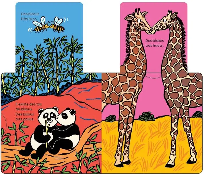 Super bisous - Un livre animé et tendre sur le thème adoré des bisous - dès 12 mois  - Livre d'éveil - 9782095042776 - page-interieure 02