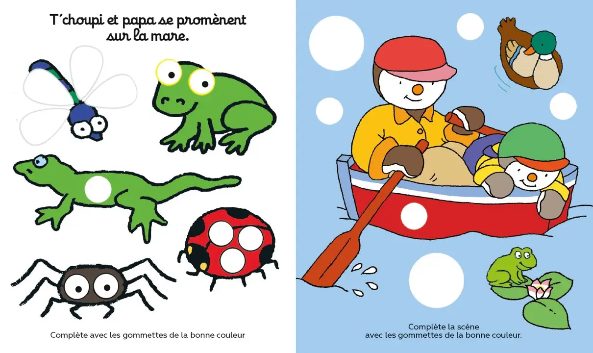 T'choupi - Mes gommettes de la nature - Plus de 150 gommettes repositionnables à utiliser - dès 2 ans - Cahier d'activités - 9782095043131 - page-interieure 02