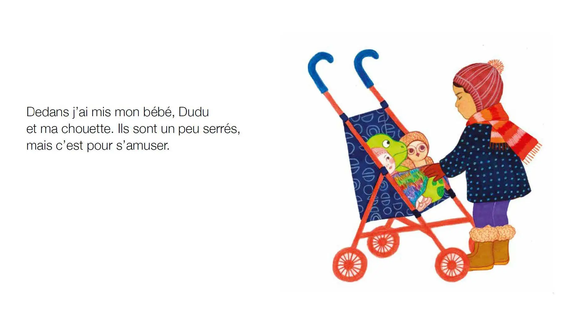 Ma poussette - Un album plein de fantaisie où le tout-petit joue à être grand - dès 2 ans - Livre d'éveil - 9782095043759 - page-interieure 02
