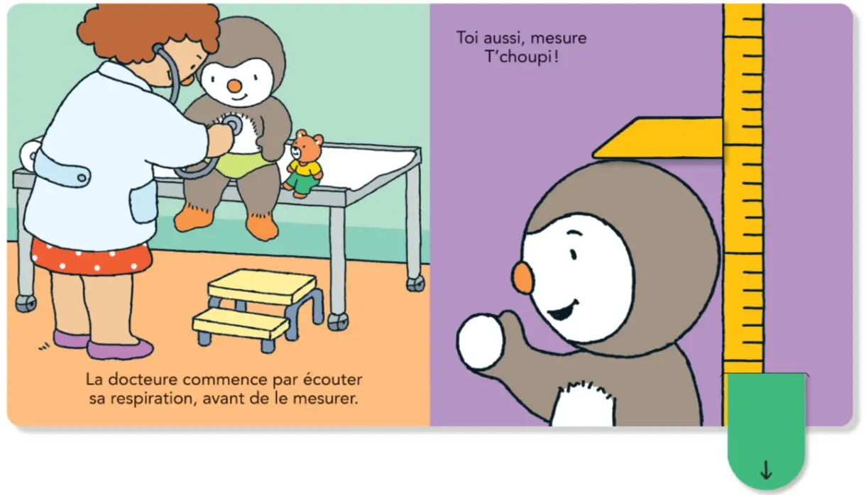 T'choupi va chez la docteure - Un livre idéal pour ne plus avoir peur du docteur - dès 2 ans - Livre d'éveil - 9782095044459 - page-interieure 02