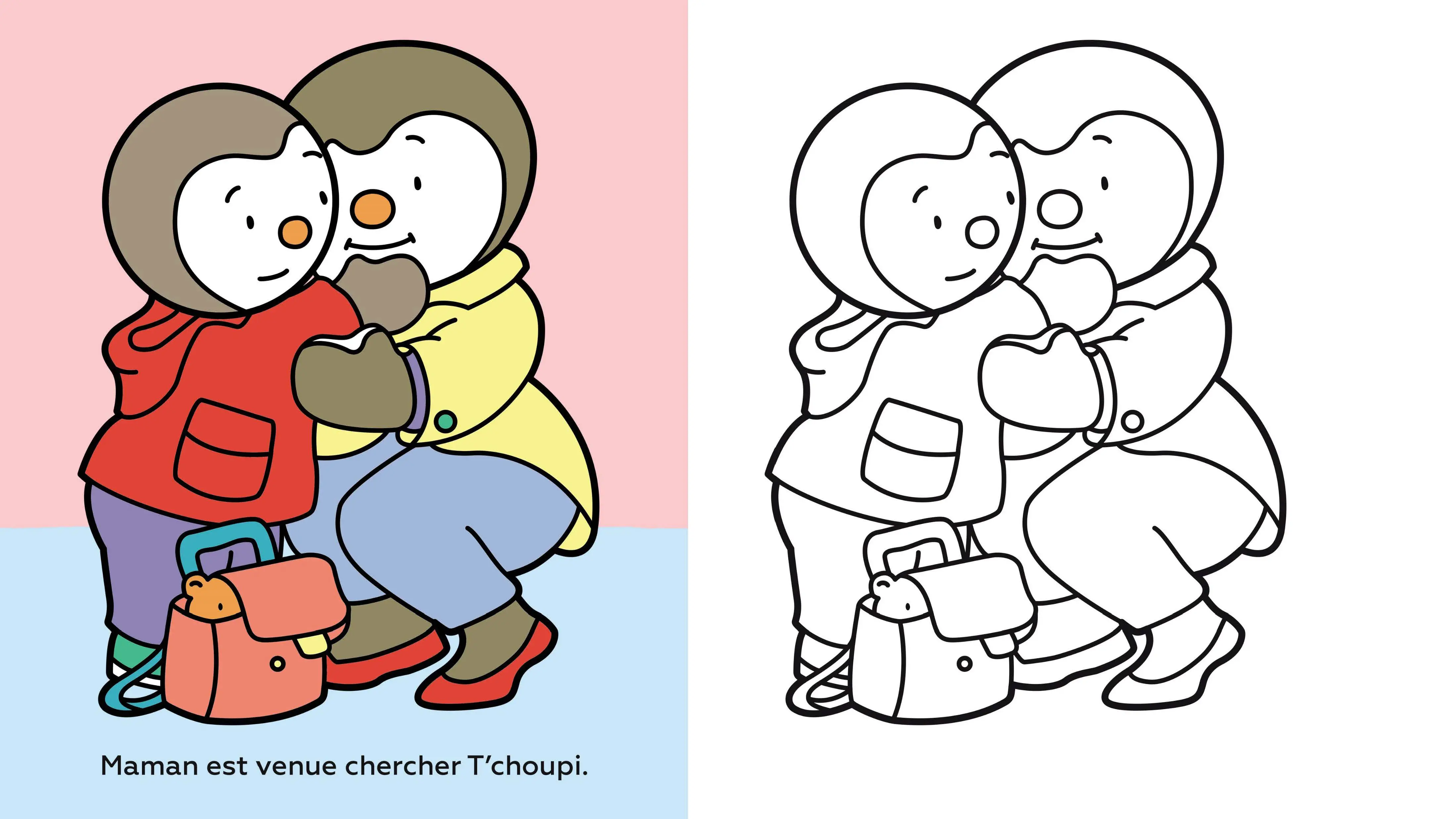 Colorie T'choupi sans dépasser - Pour préparer sa rentrée à l'école et colorier toute l'année ! - dès 2 ans - Cahier d'activités - 9782095044473 - page-interieure 02