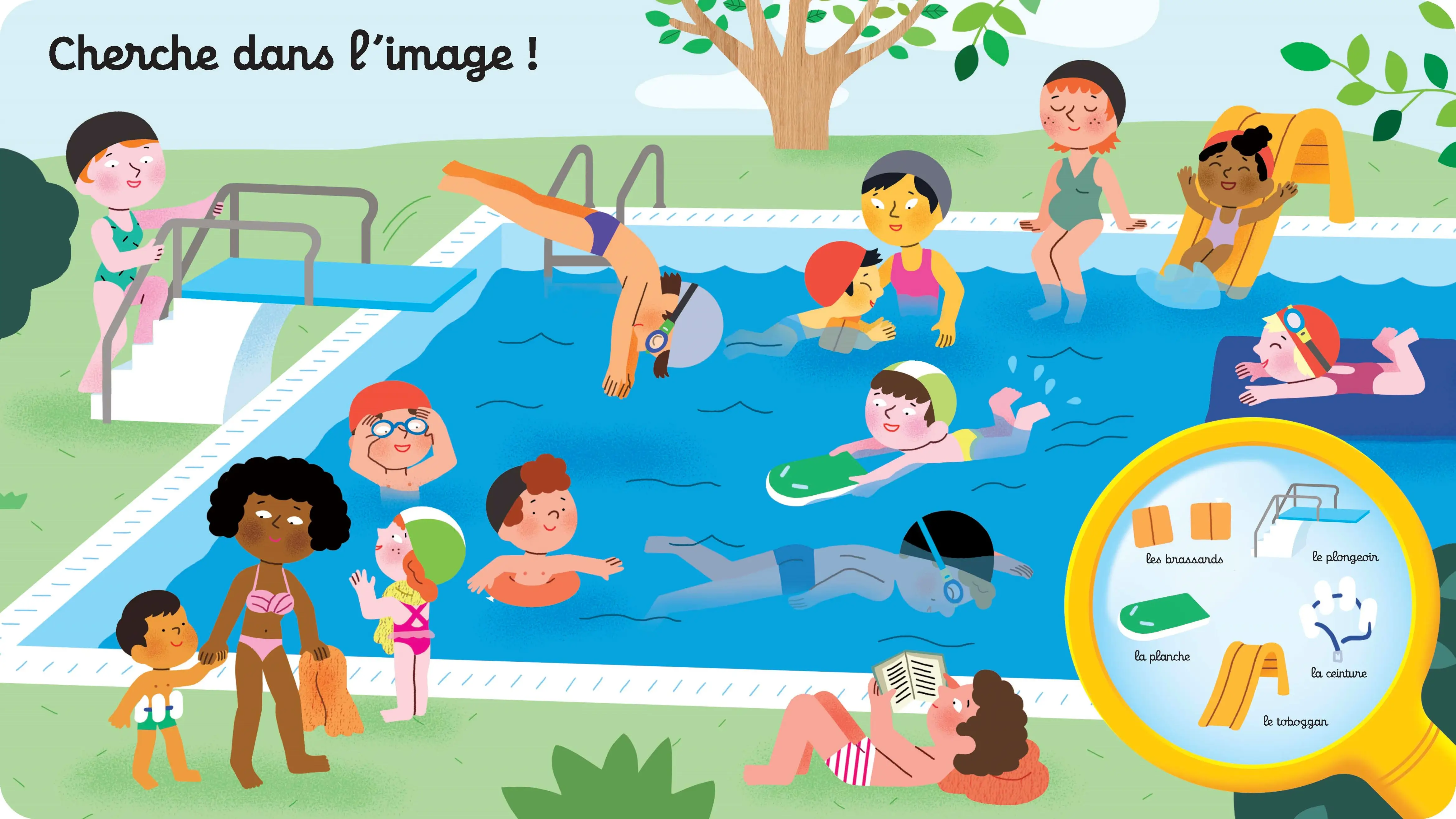 Questions Réponse : A la piscine - Un livre parfait pour les enfants un peu stressés par l'eau ou les inconditionnels de la piscine ! - dès 2 ans - Livre documentaire - 9782095045388 - page-interieure 02