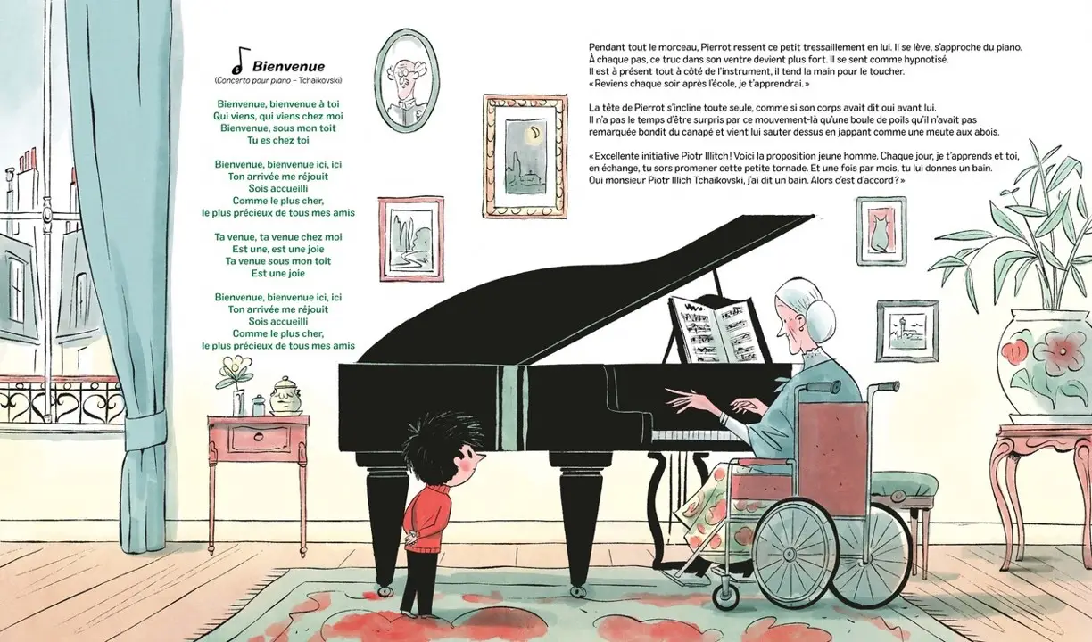 Le petit pianiste  - Une aventure musicale et touchante sur le harcèlement scolaire -  Album avec audio dès 5 ans - Album(s) - 9782095053321 - page-interieure 02
