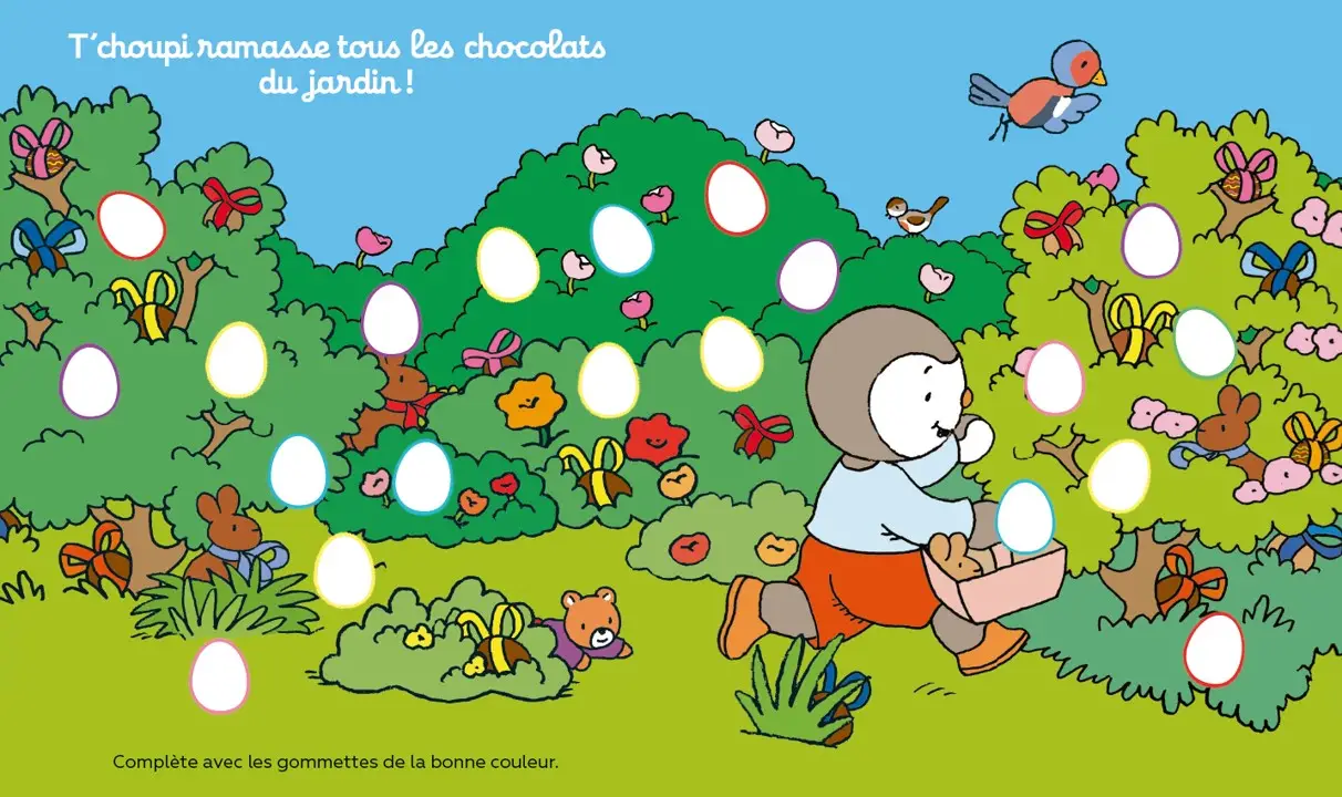 T'choupi mes gommettes de Pâques - Plus de 150 gommettes repositionnables ! - Dès 2 ans - Cahier d'activités - 9782095058753 - page-interieure 02