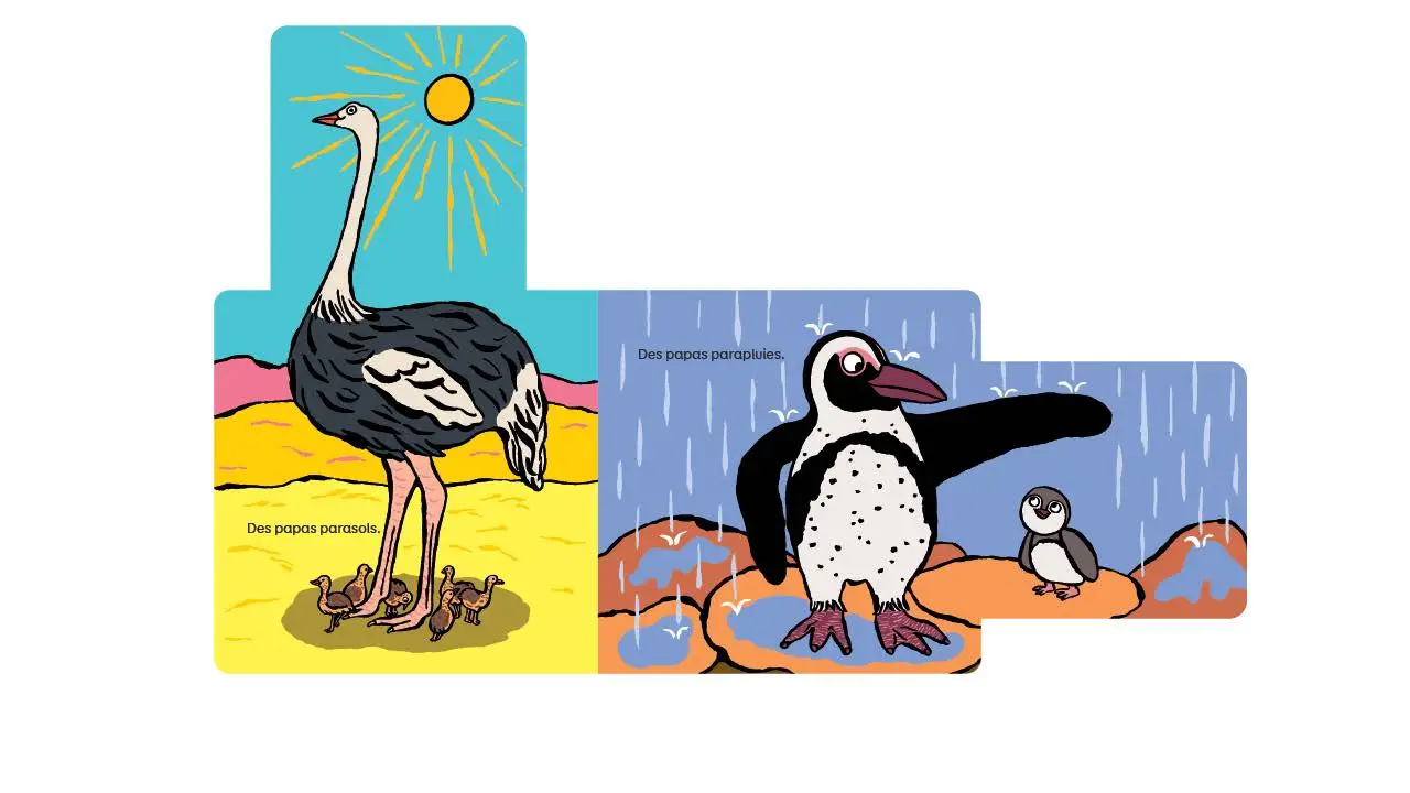 Super Papas - Un livre animé et tendre qui fait honneur à tous les papas - Dès 12 mois  - Livre d'éveil - 9782095060541 - page-interieure 02