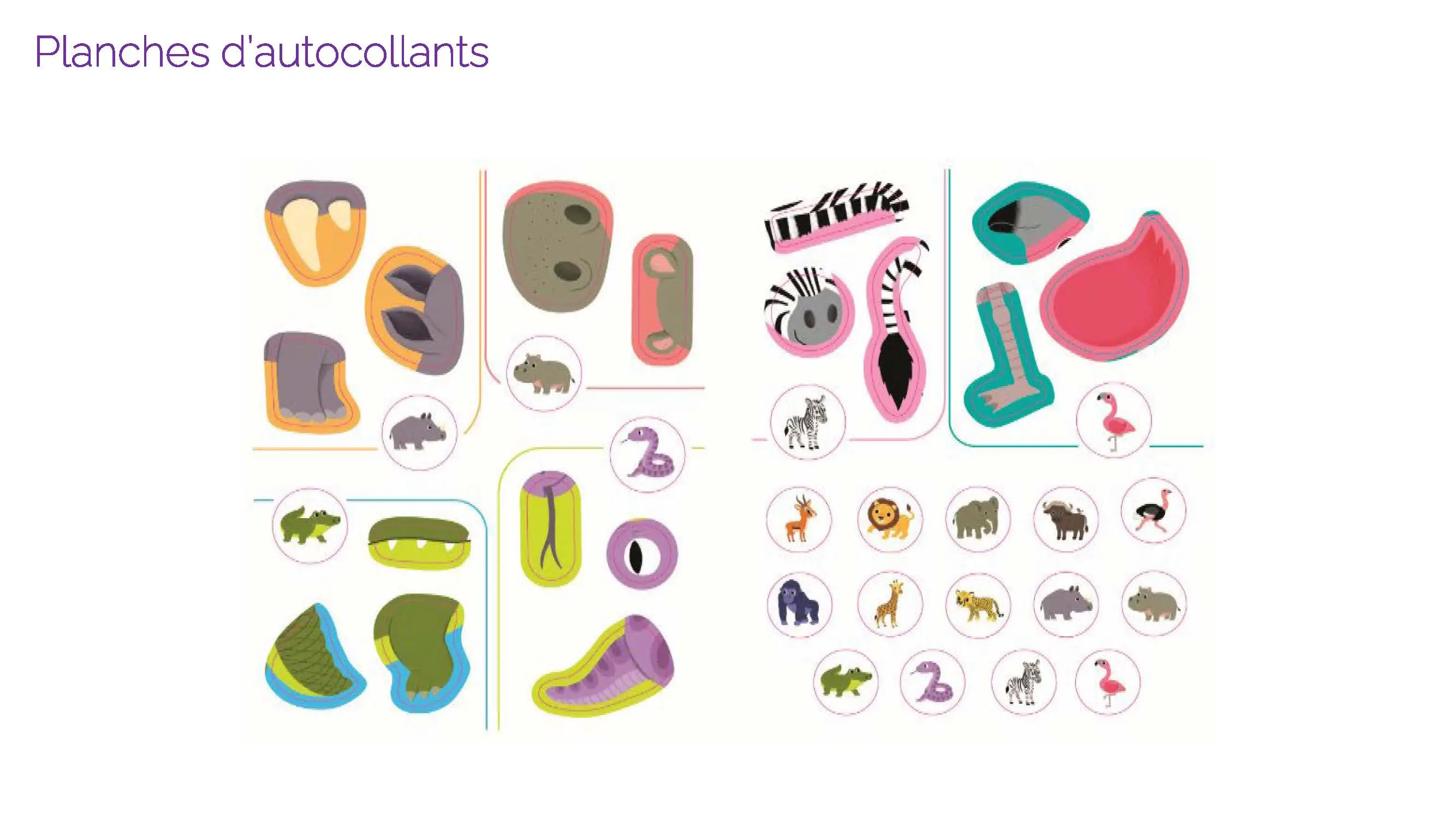 Mes premiers autocollants - Les animaux sauvages - Autocollants repositionnables - Dès 18 mois  - Cahier d'activités - 9782095061487 - page-interieure 02
