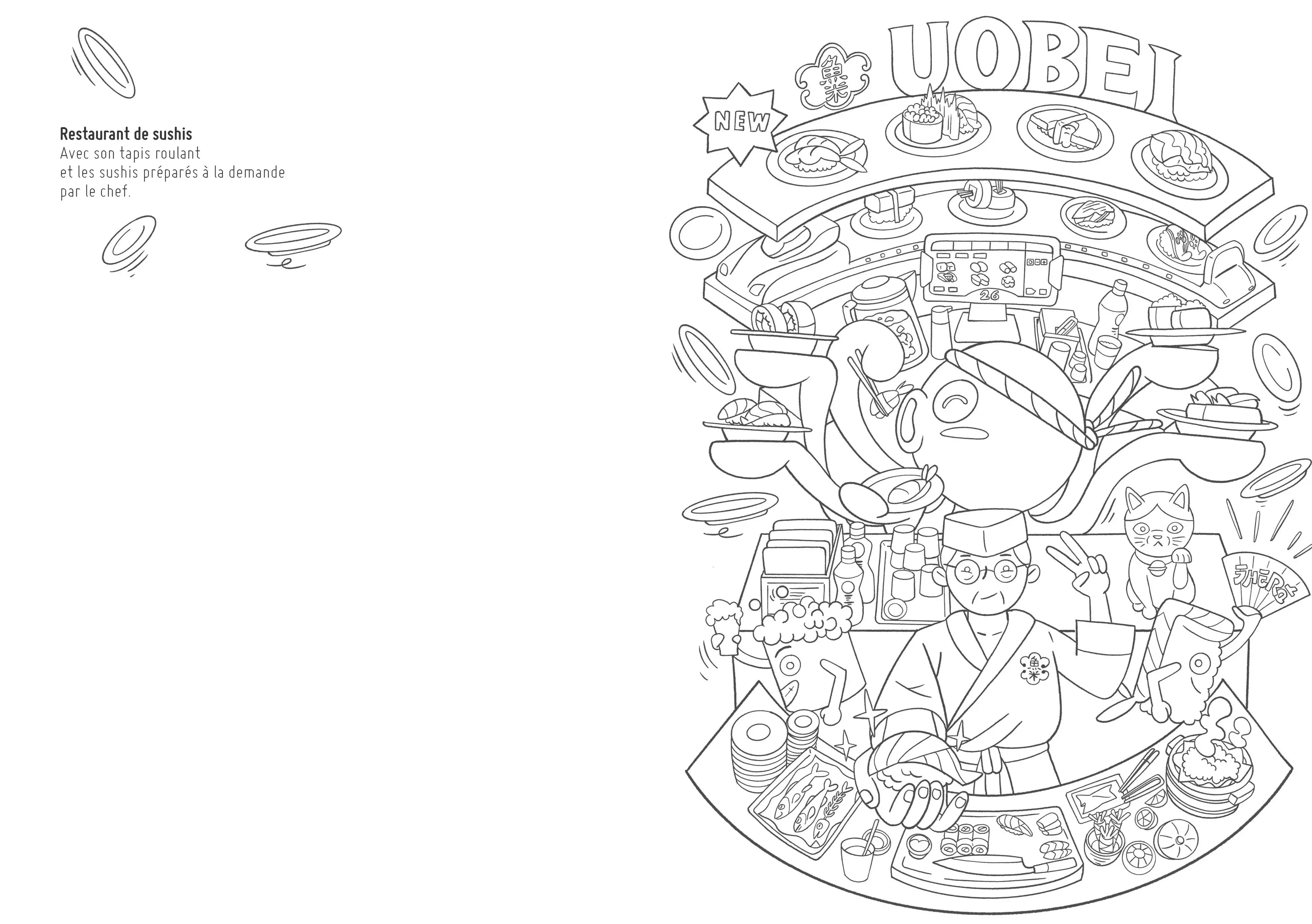 Coloriages - Tokyo Trip ! - Tous les musts de la culture anime enfin à colorier ! - Adulte - Cahier d'activités - 9782095065072 - page-interieure 02