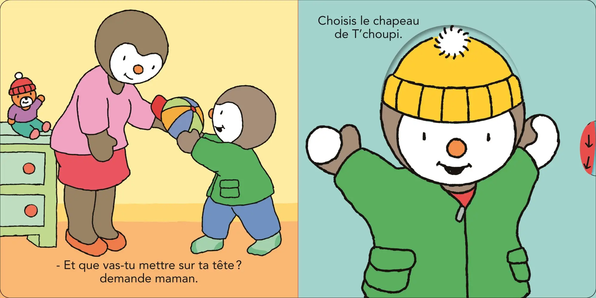 T'choupi s'habille comme un grand - Avec 7 animations pour encourager l'autonomie - Dès 2 ans  - Livre d'éveil - 9782092493854 - page-interieure 03