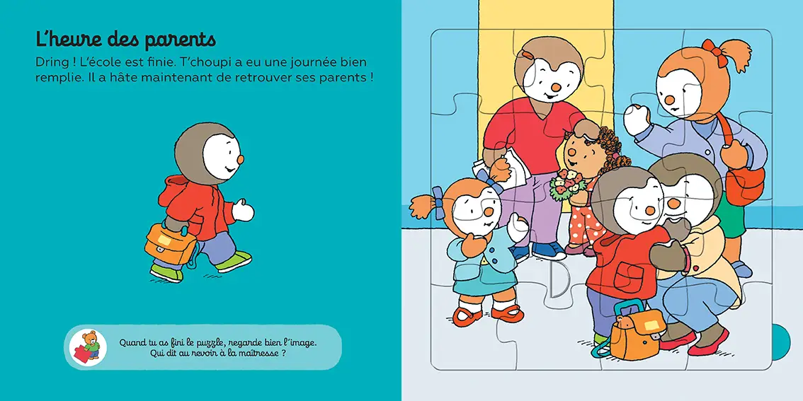 T'choupi, mon livre Puzzle de l'école - Dès 2 ans - Livre d'éveil - 9782092590348 - page-interieure 03