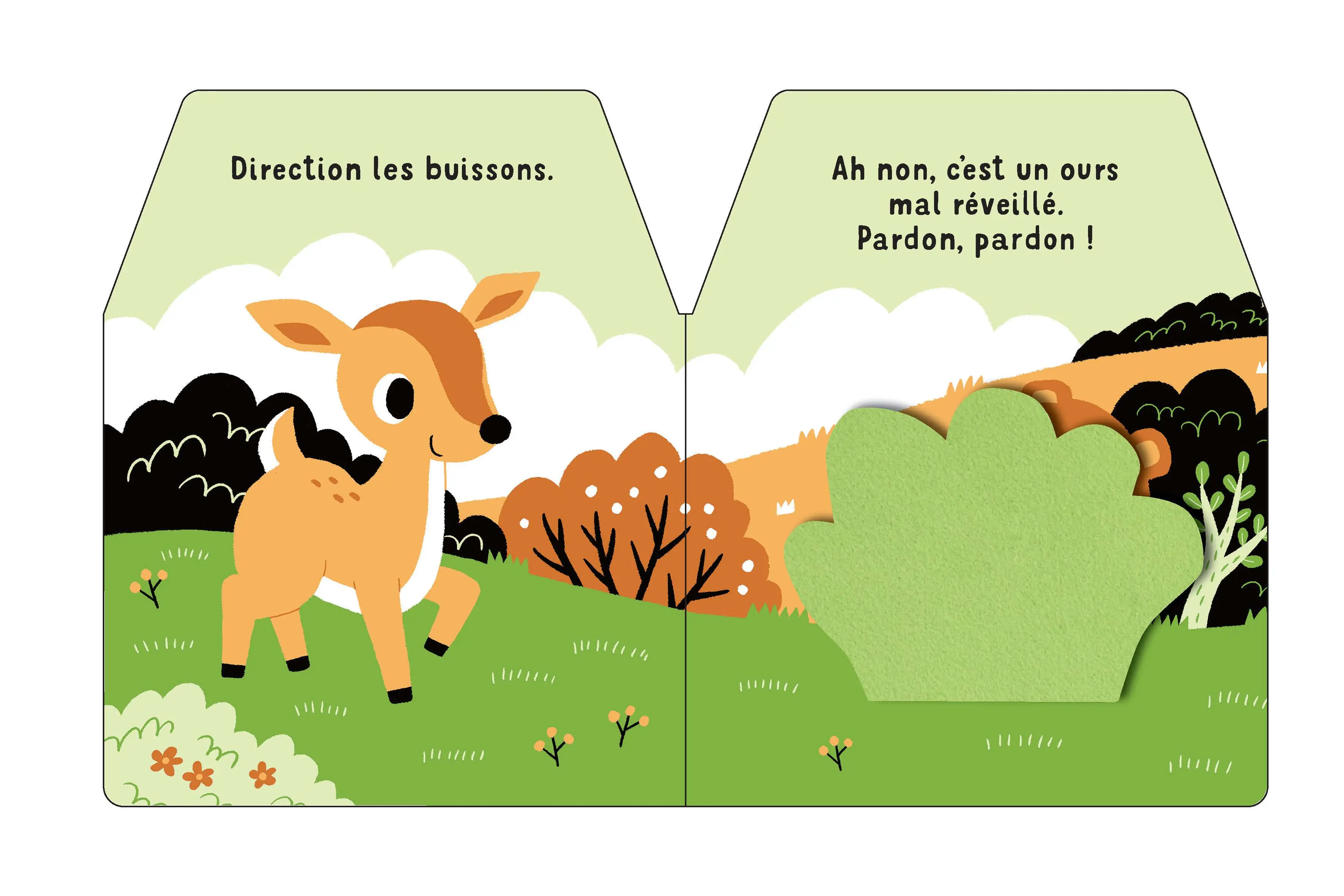 Cache-cache petit faon - Livre matière - éveil -  Dès 6 mois - Livre d'éveil - 9782092592120 - page intérieure 03