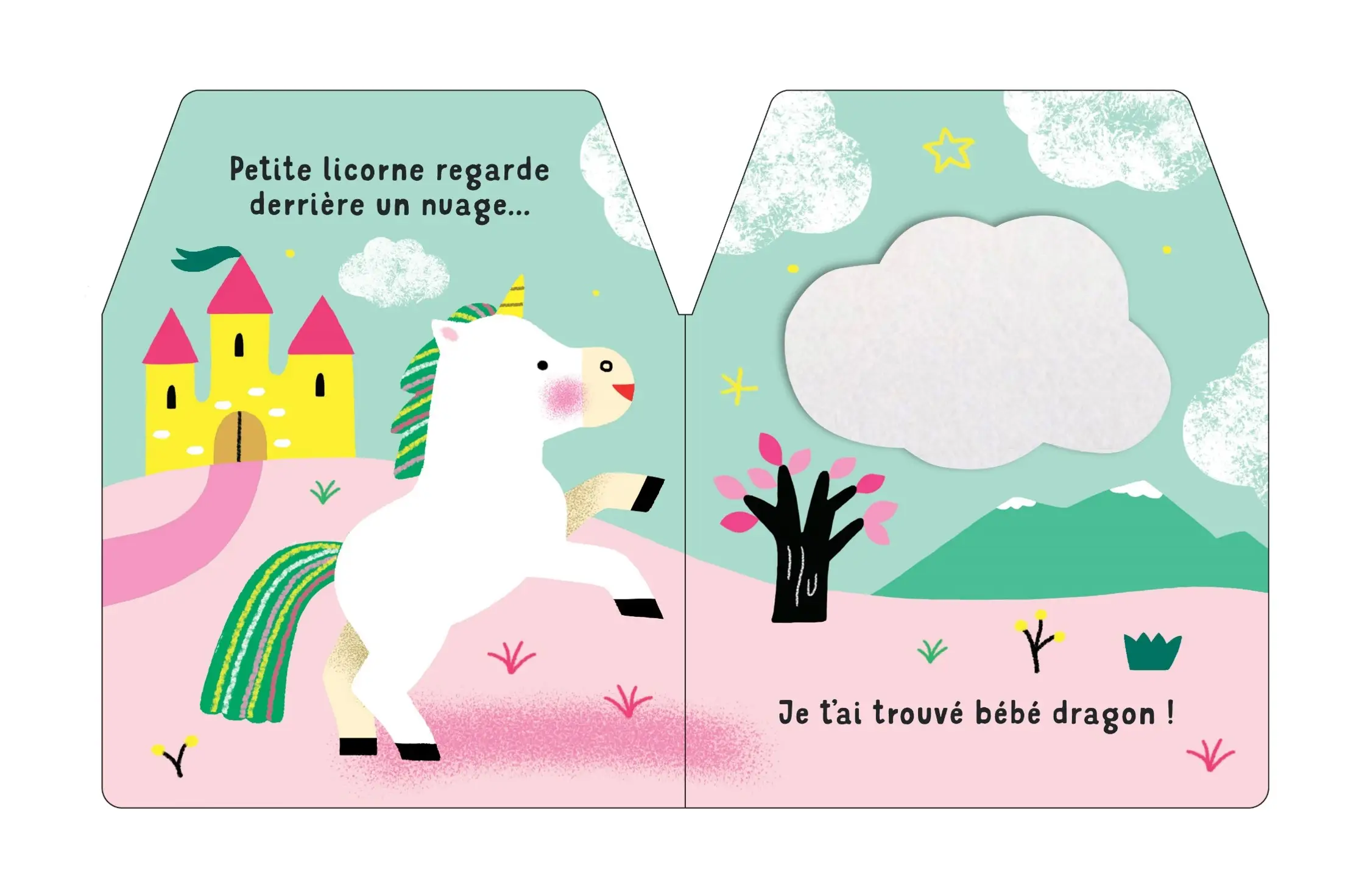 Cache-cache petite licorne - Livre matière - éveil -  Dès 6 mois - Livre d'éveil - 9782092592144 - page intérieure 03