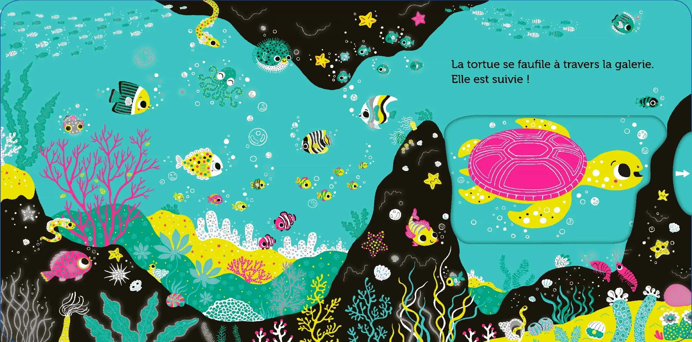 Promenade sous l'océan -  livre d'éveil animé, pour les bébés dès 6 mois - Livre d'éveil - 9782092596593 - page intérieure 03