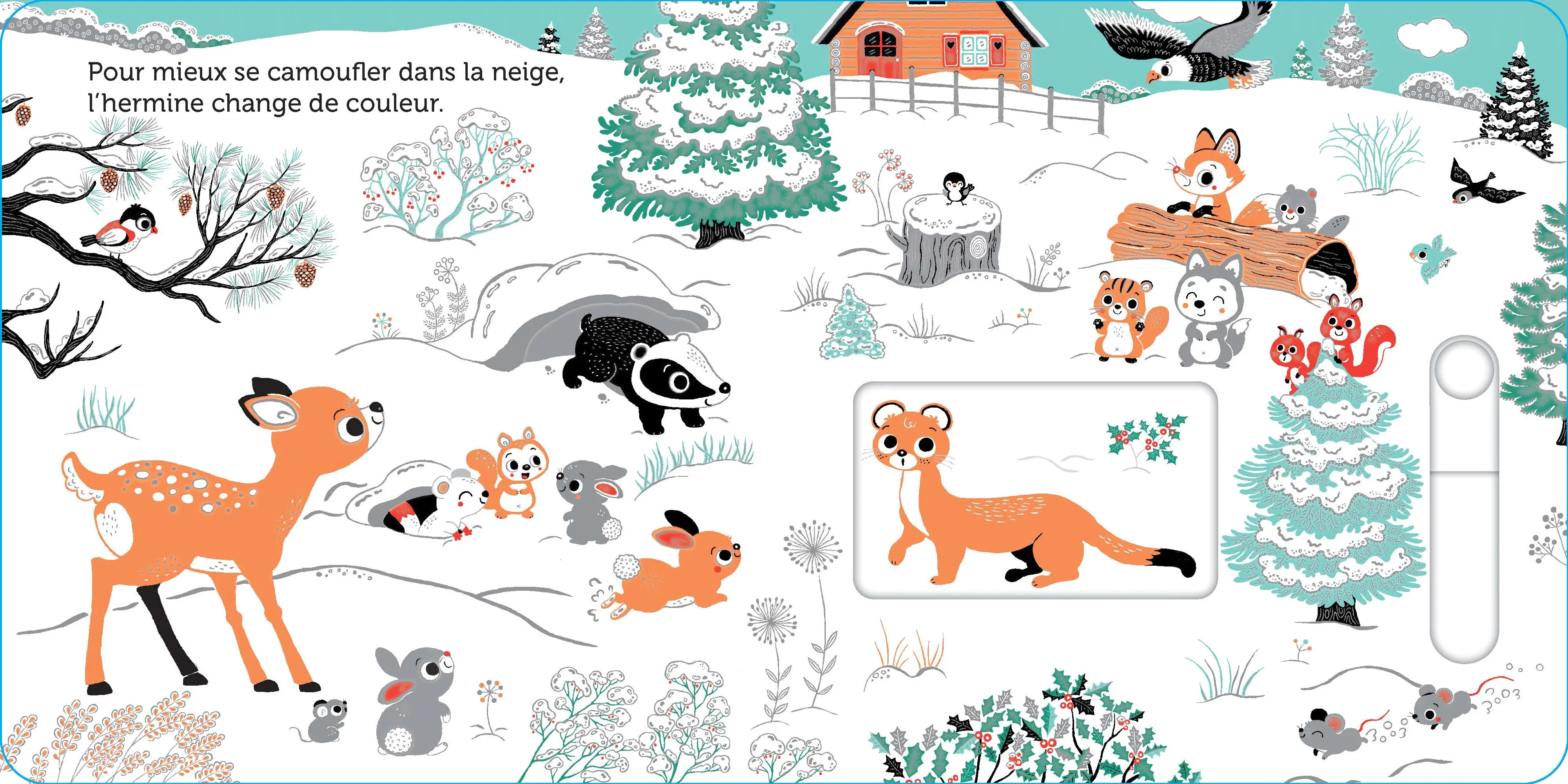 Promenade dans la neige -  livre d'éveil animé, pour les bébés dès 6 mois - Livre d'éveil - 9782095013288 - page-intérieure 03
