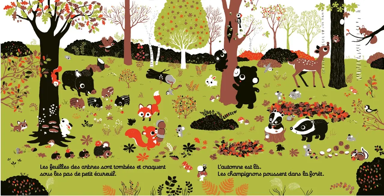Regarde les saisons - Livre d'éveil à toucher pour les bébés, dès 6 mois - Livre d'éveil - 9782095013295 - page-interieure 03