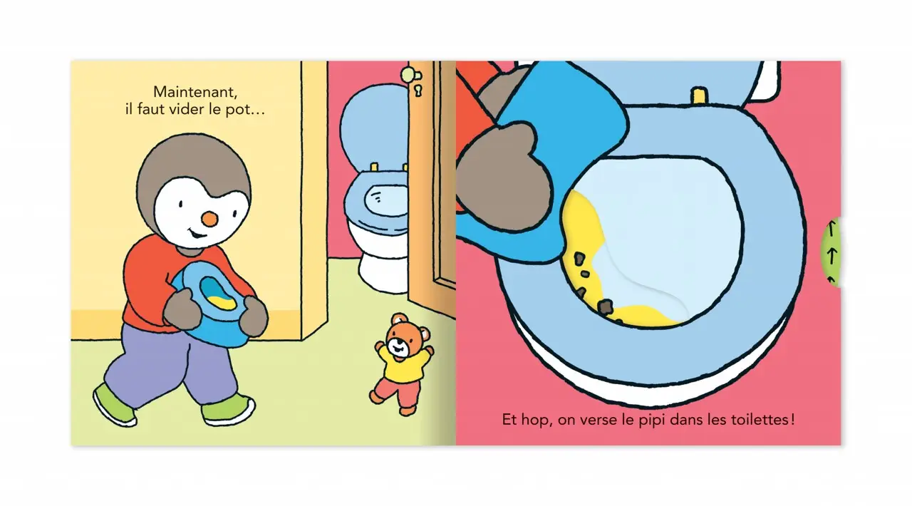T'choupi va sur le pot comme un grand - Version animée - Dès 2 ans - Livre d'éveil - 9782095014674 - page-interieure 03
