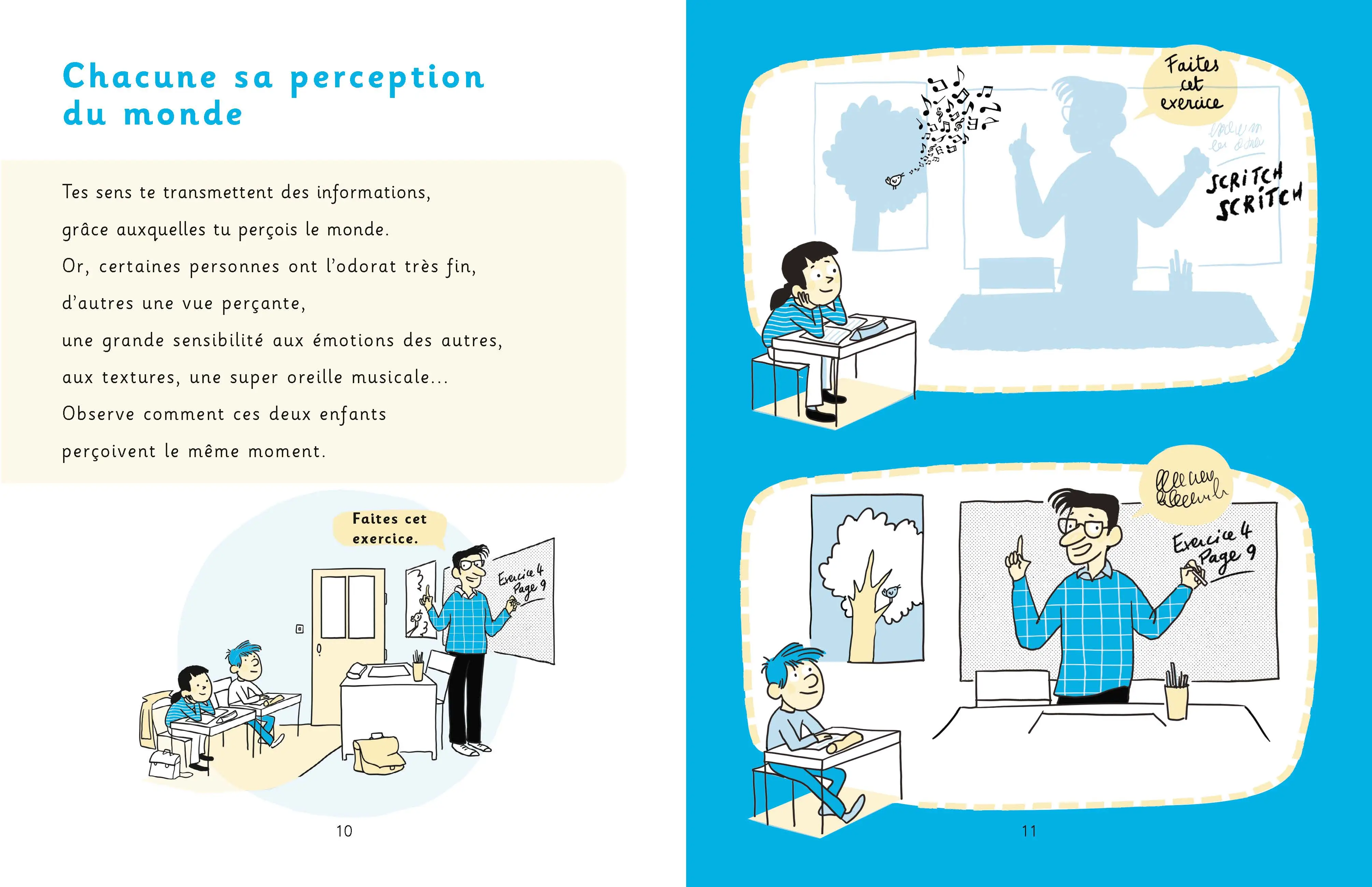 Pareils pas pareils - DYS, TDAH, autistes...Comment fonctionnent nos cerveaux ? Tout comprendre pour mieux vivre ensemble !  Guide pratique 6 ans et + - Livre documentaire - 9782095022396 - page-interieure 03