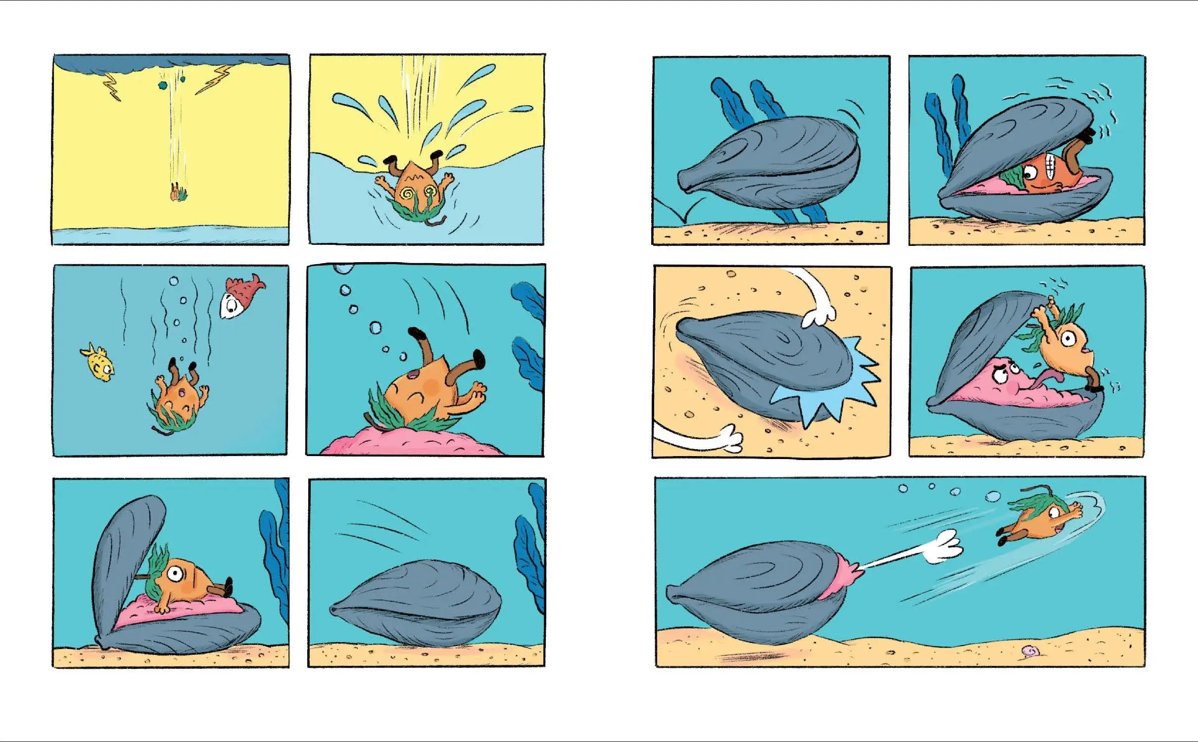Noisette - Plouf ! Noisette - Le retour de la super Noisette - Une aventure sous-marine pleine d'humour - MINI BULLES - BD sans textes - dès 3 ans - BD - 9782095023713 - page-interieure 03