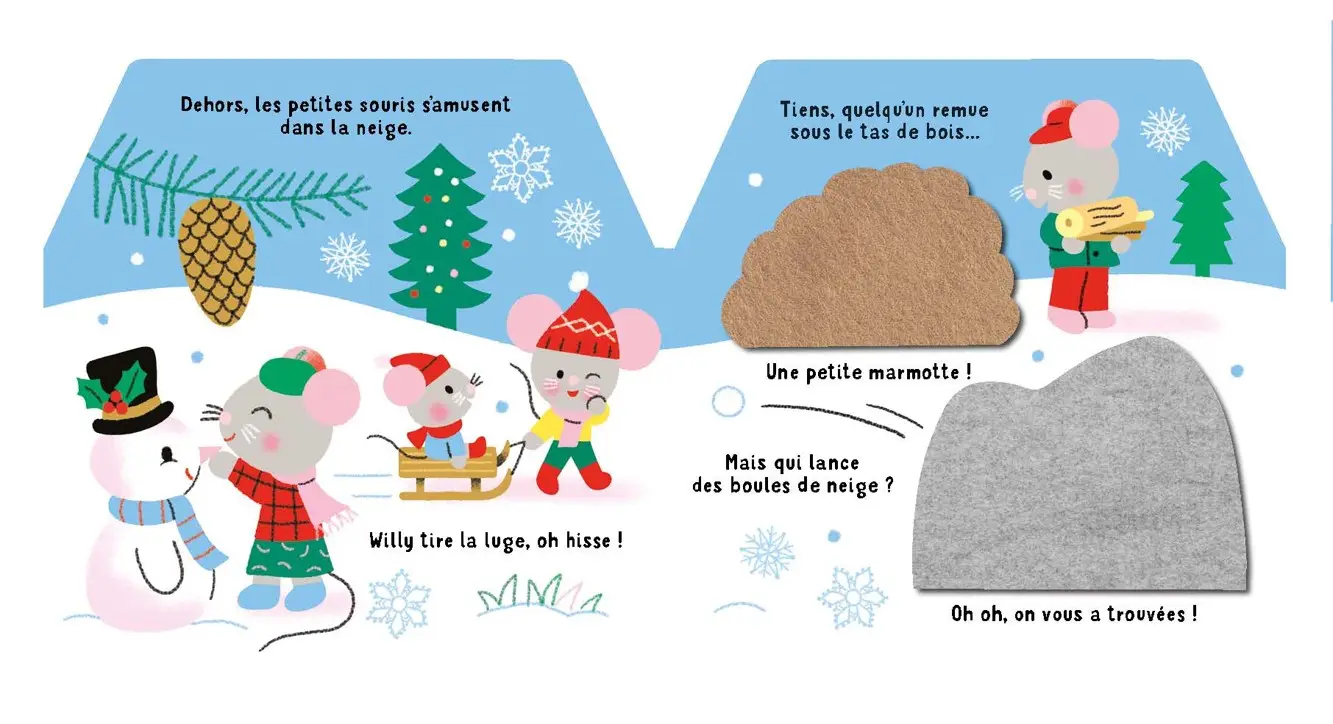 Les Petites Souris préparent Noël - Cache-Cache, Livre d'éveil pour les bébés à partir de 6 mois - Livre d'éveil - 9782095026660 - page-interieure 03