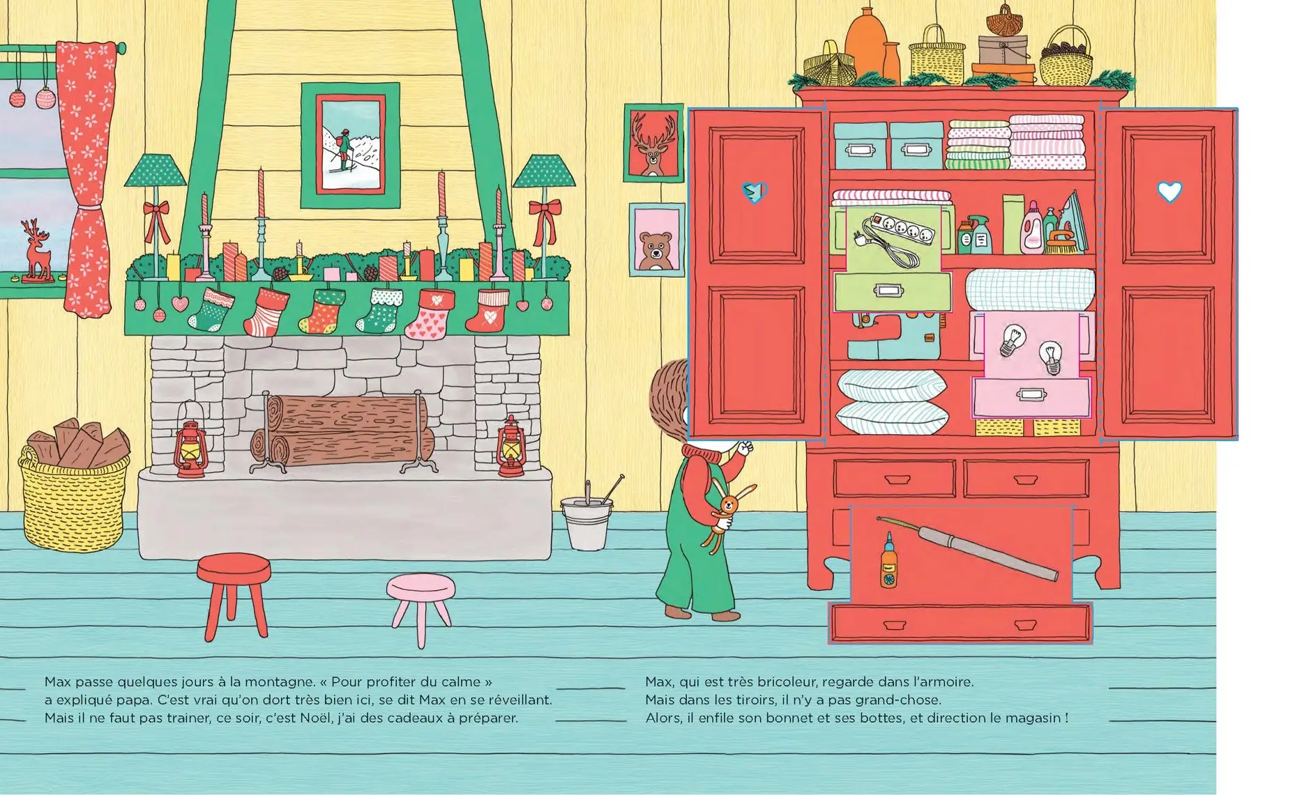 Livre pop-up magique pour attendre Noël : Max et Lapin, Le sapin des voisins - A partir de 3 ans - Album(s) - 9782095027728 - page-interieure 03