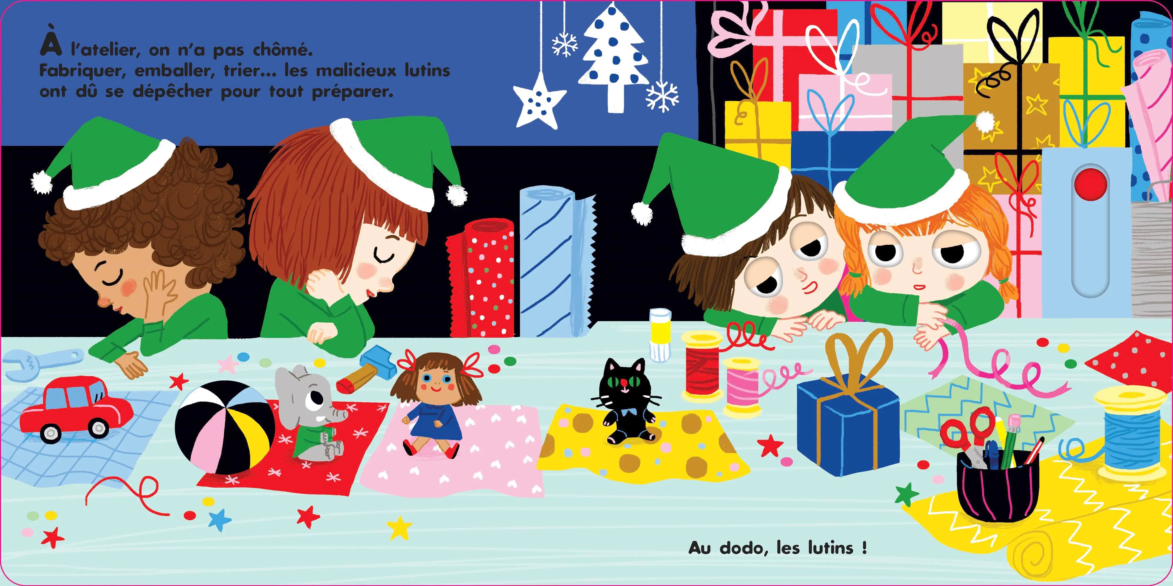 Au dodo - Père Noël, tu as sommeil ? - Une belle histoire de Noël avant d'aller dormir - Livre animé pour les bébés à partir de 6 mois - Livre d'éveil - 9782095028510 - page-interieure 03