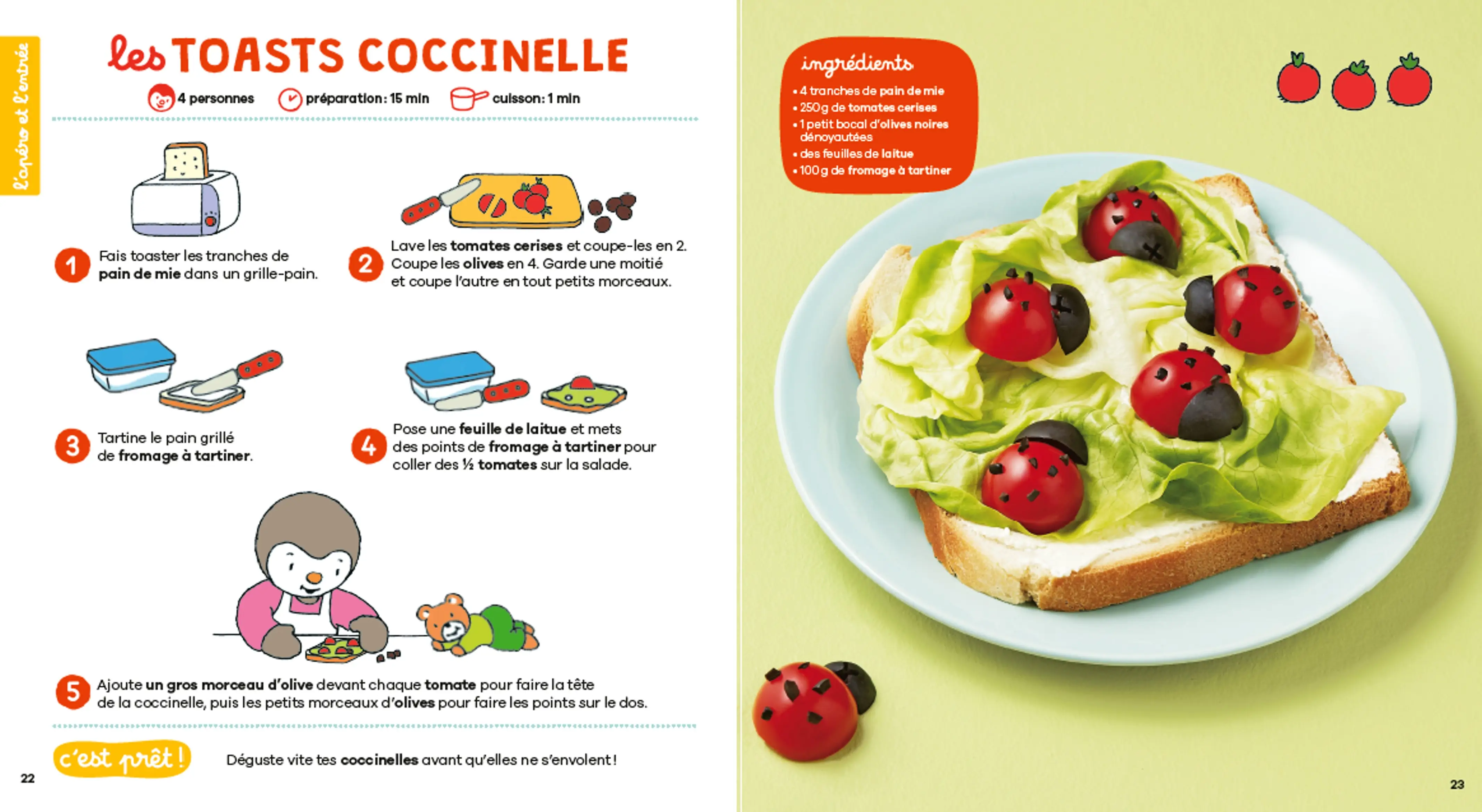 T'choupi mon grand livre de cuisine pour enfants - 70 recettes super simples, dès 3 ans (livre de recettes pour enfants) - Livre - 9782095029401 - page-interieure 03